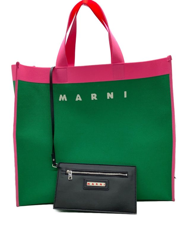 中古・古着通販】MARNI (マルニ) ジャガードショッピングバッグ ピンク×グリーン｜ブランド・古着通販 トレファク公式【TREFAC  FASHION】スマホサイト