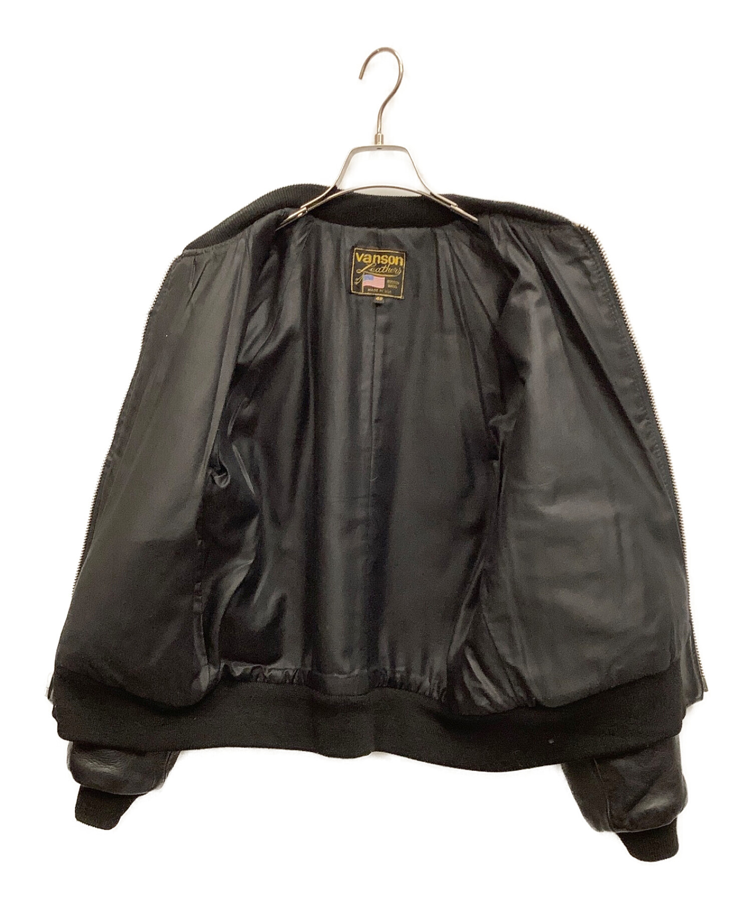 VANSON (バンソン) レザージャケット ブラック サイズ:40