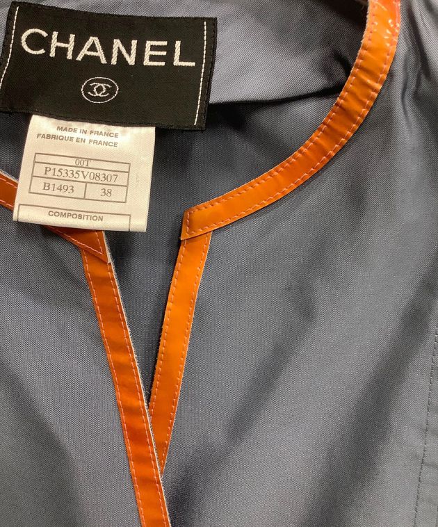 中古・古着通販】CHANEL (シャネル) ノーカラージャケット ネイビー 