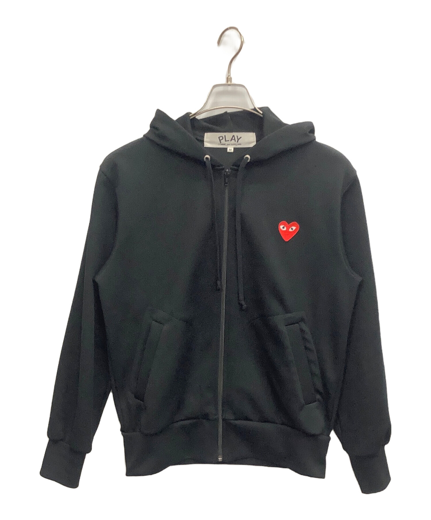 中古・古着通販】PLAY COMME des GARCONS (プレイ コムデギャルソン) ジップパーカー ブラック サイズ:M｜ブランド・古着通販  トレファク公式【TREFAC FASHION】スマホサイト