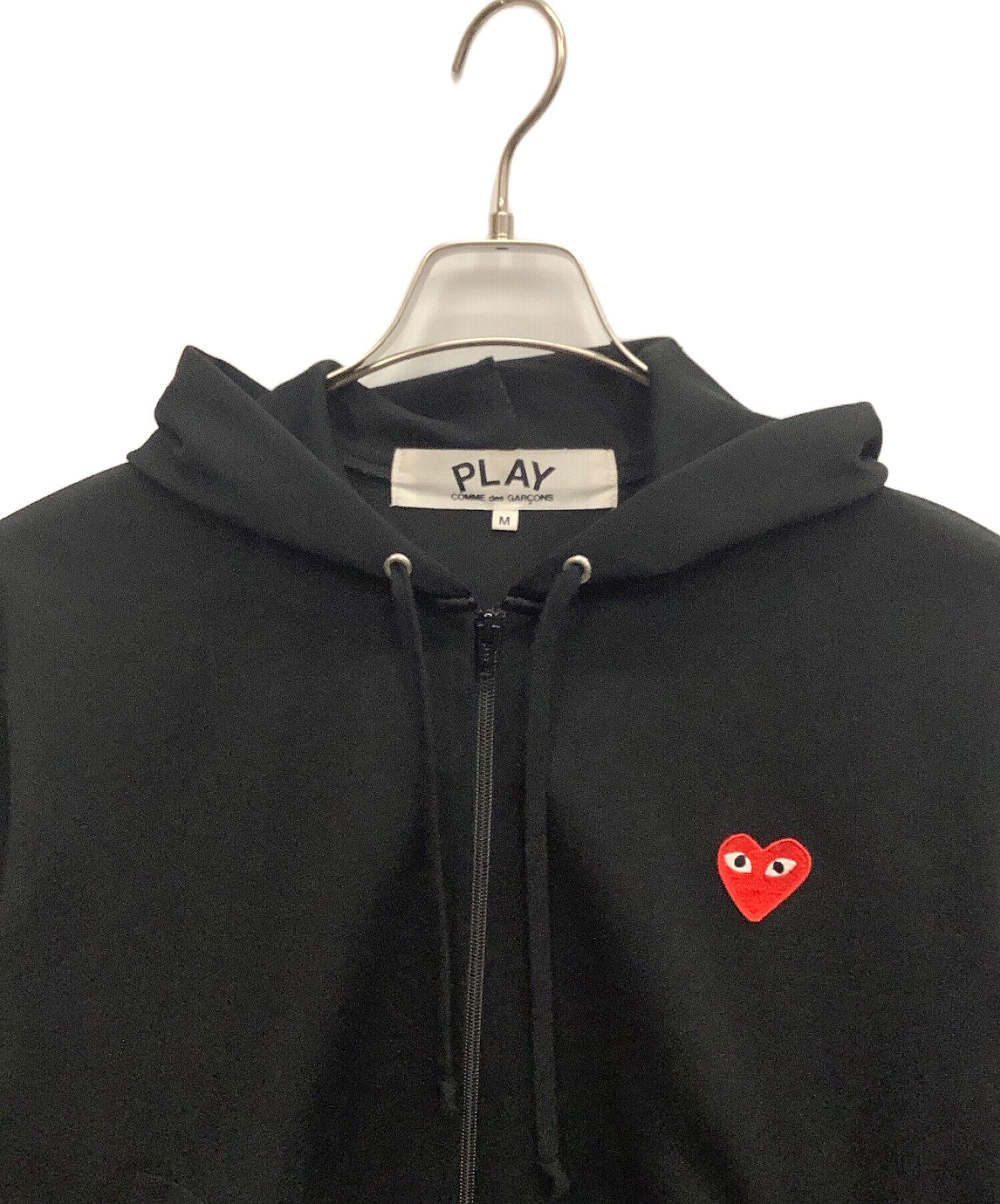 中古・古着通販】PLAY COMME des GARCONS (プレイ コムデギャルソン) ジップパーカー ブラック サイズ:M｜ブランド・古着通販  トレファク公式【TREFAC FASHION】スマホサイト