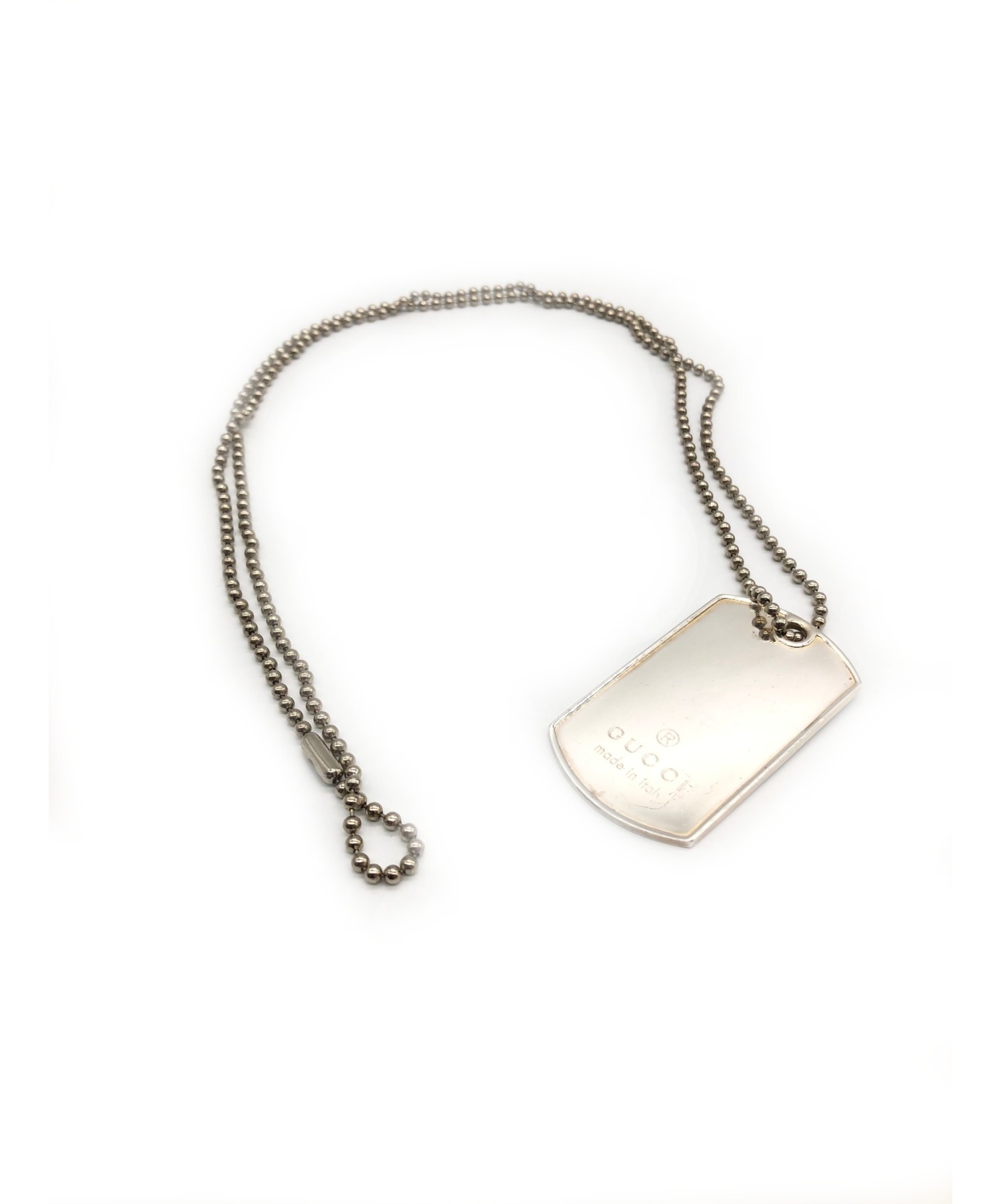 中古・古着通販】GUCCI (グッチ) ドッグタグ ネックレス SILVER925