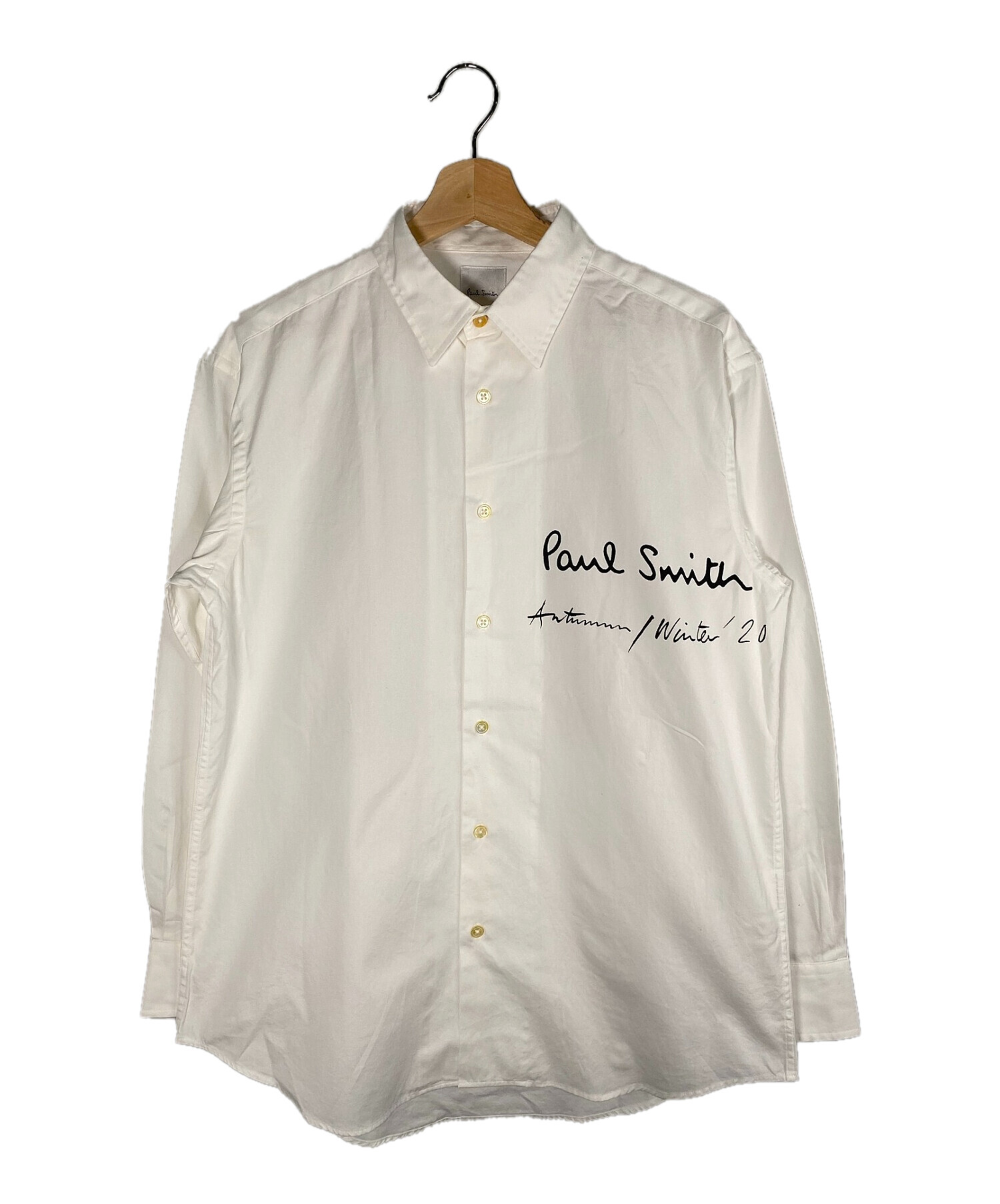 PAUL SMITH (ポールスミス) ロゴプリントシャツ ホワイト サイズ:M