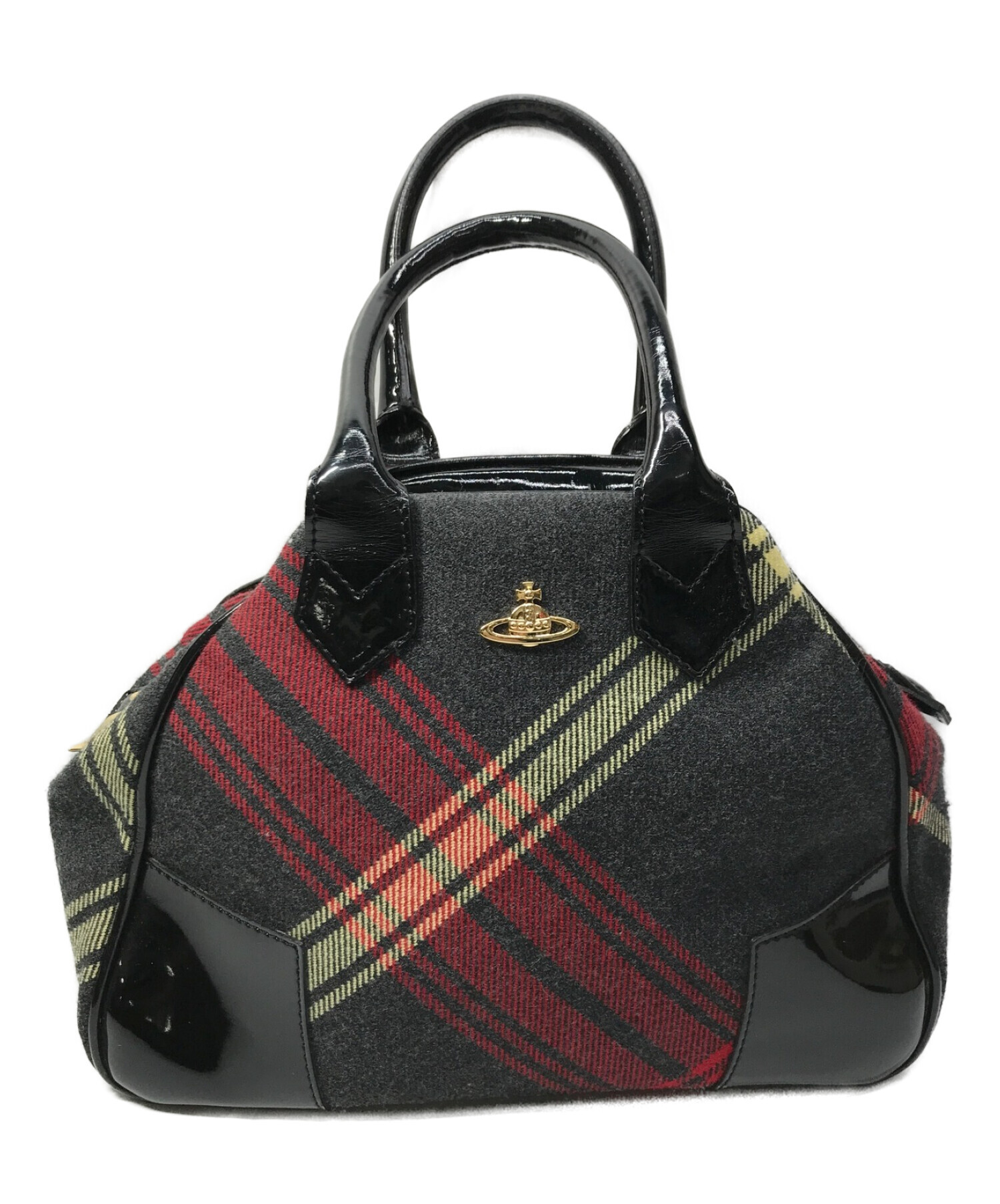 Vivienne Westwood (ヴィヴィアンウエストウッド) Vivienne Westwood(ヴィヴィアンウエストウッド)　ハンドバッグ　 ヤスミン　タータンチェック グレー