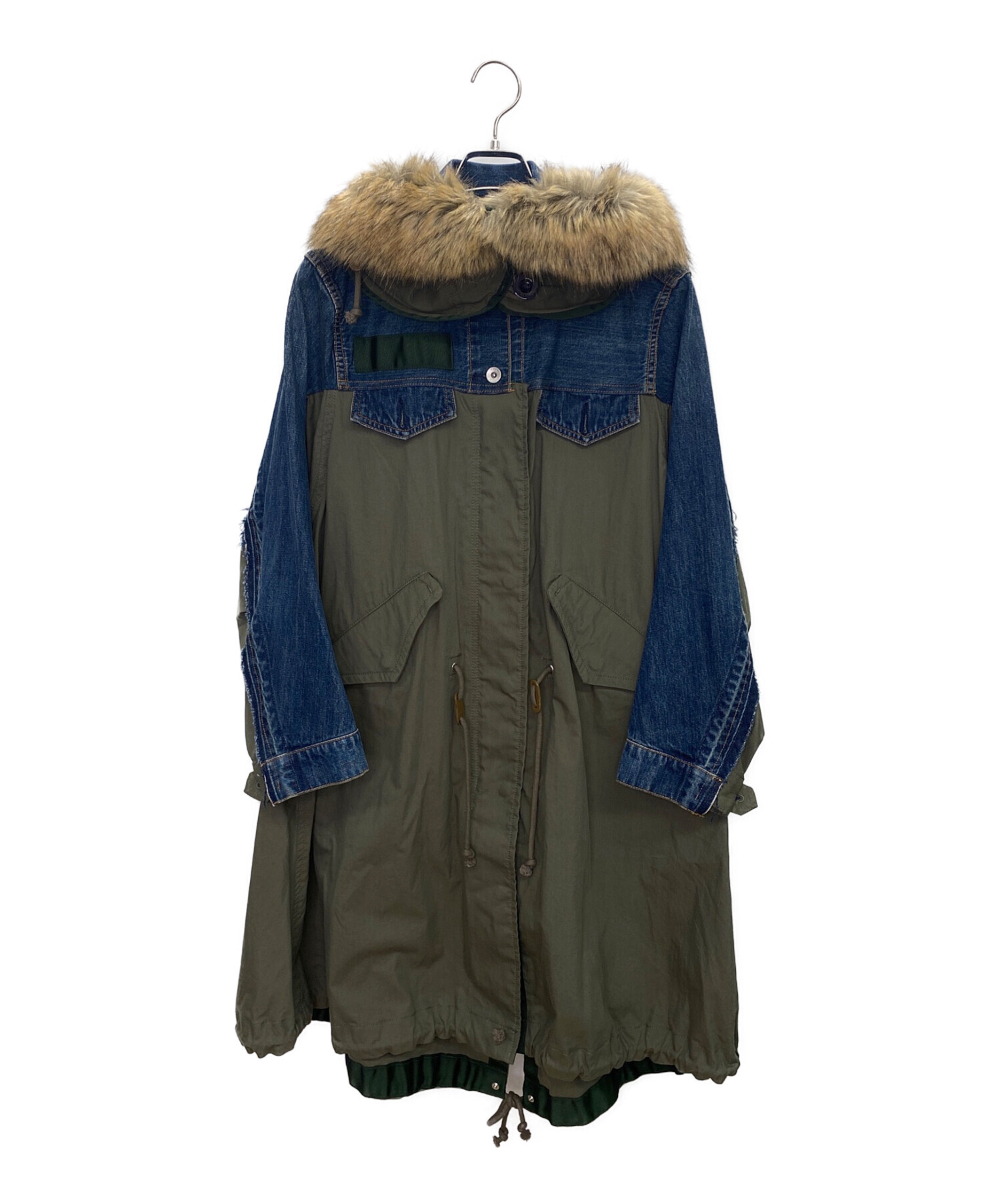 中古・古着通販】sacai (サカイ) ドッキングモッズコート グリーン