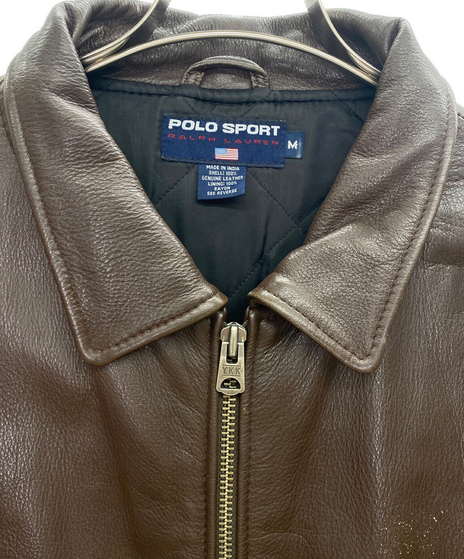 POLO SPORT (ポロスポーツ) レザージャケット ブラウン サイズ:M