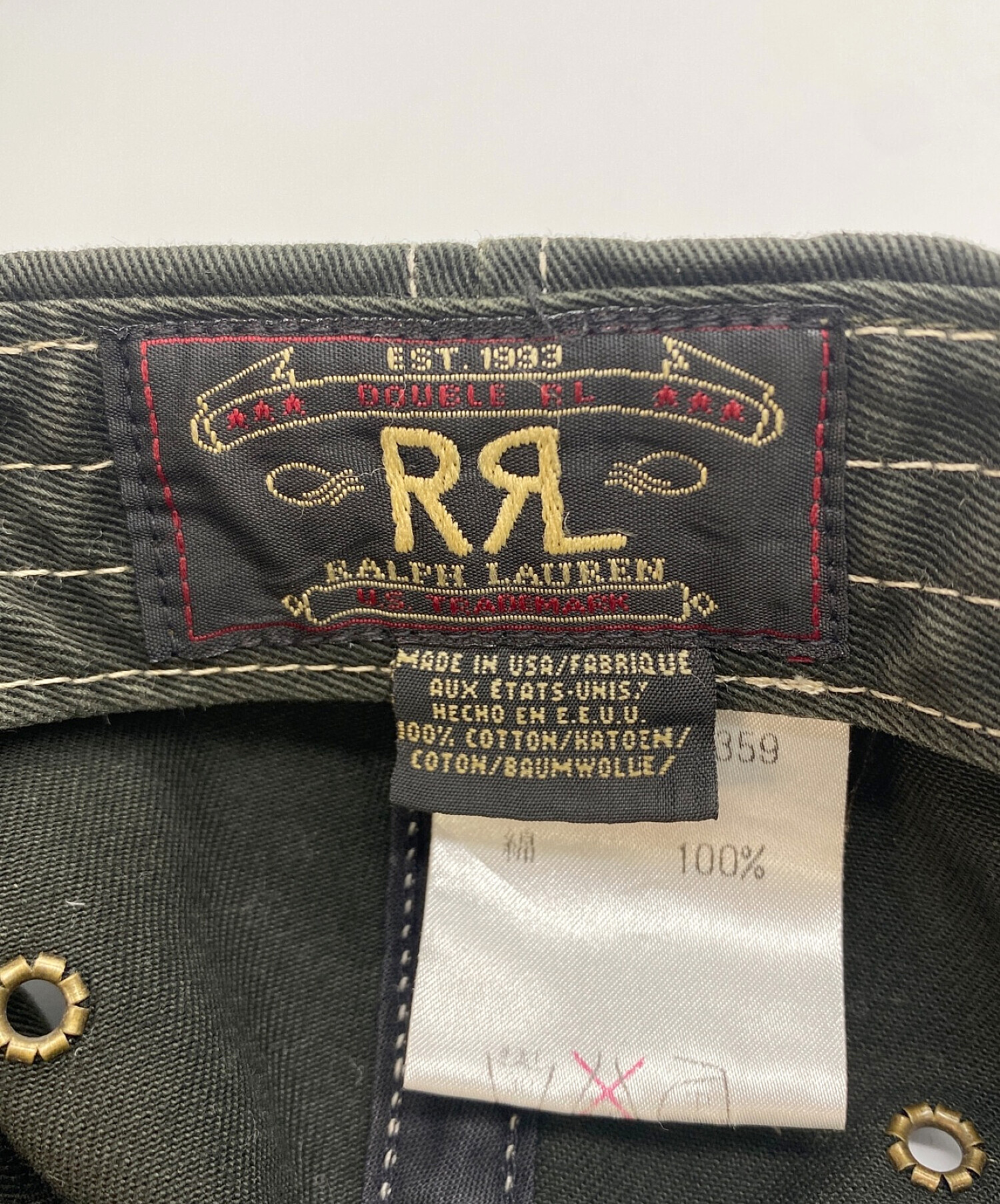 ☆三ツ星タグ 初期 RRL ヴィンテージ ダブルアールエル トラッカーデニムキャップ USA製