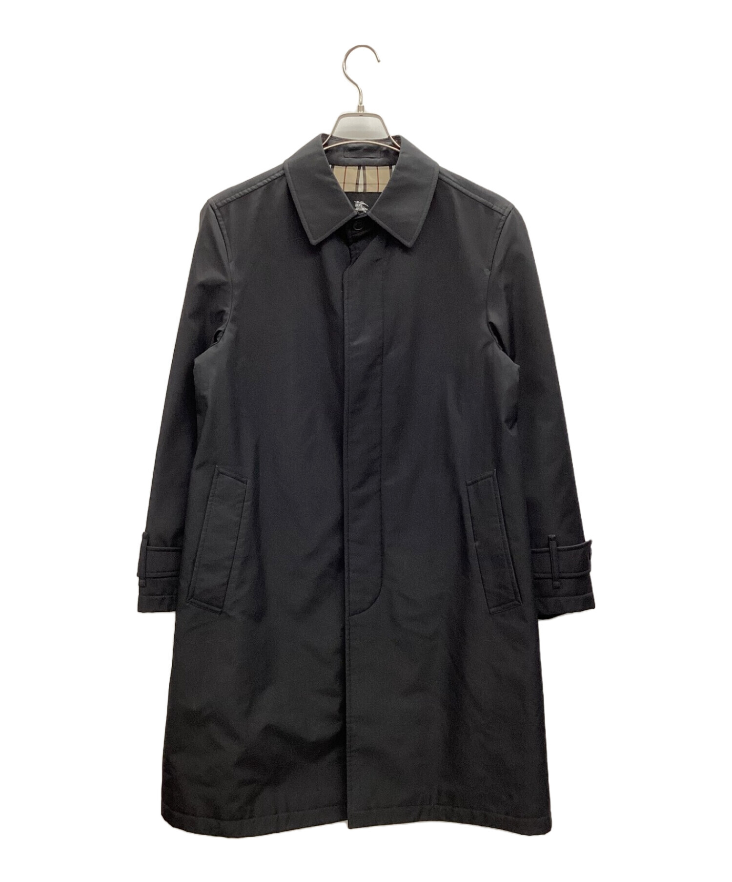 中古・古着通販】BURBERRY BLACK LABEL (バーバリーブラックレーベル) ステンカラーコート ブラック サイズ:M｜ブランド・古着通販  トレファク公式【TREFAC FASHION】スマホサイト