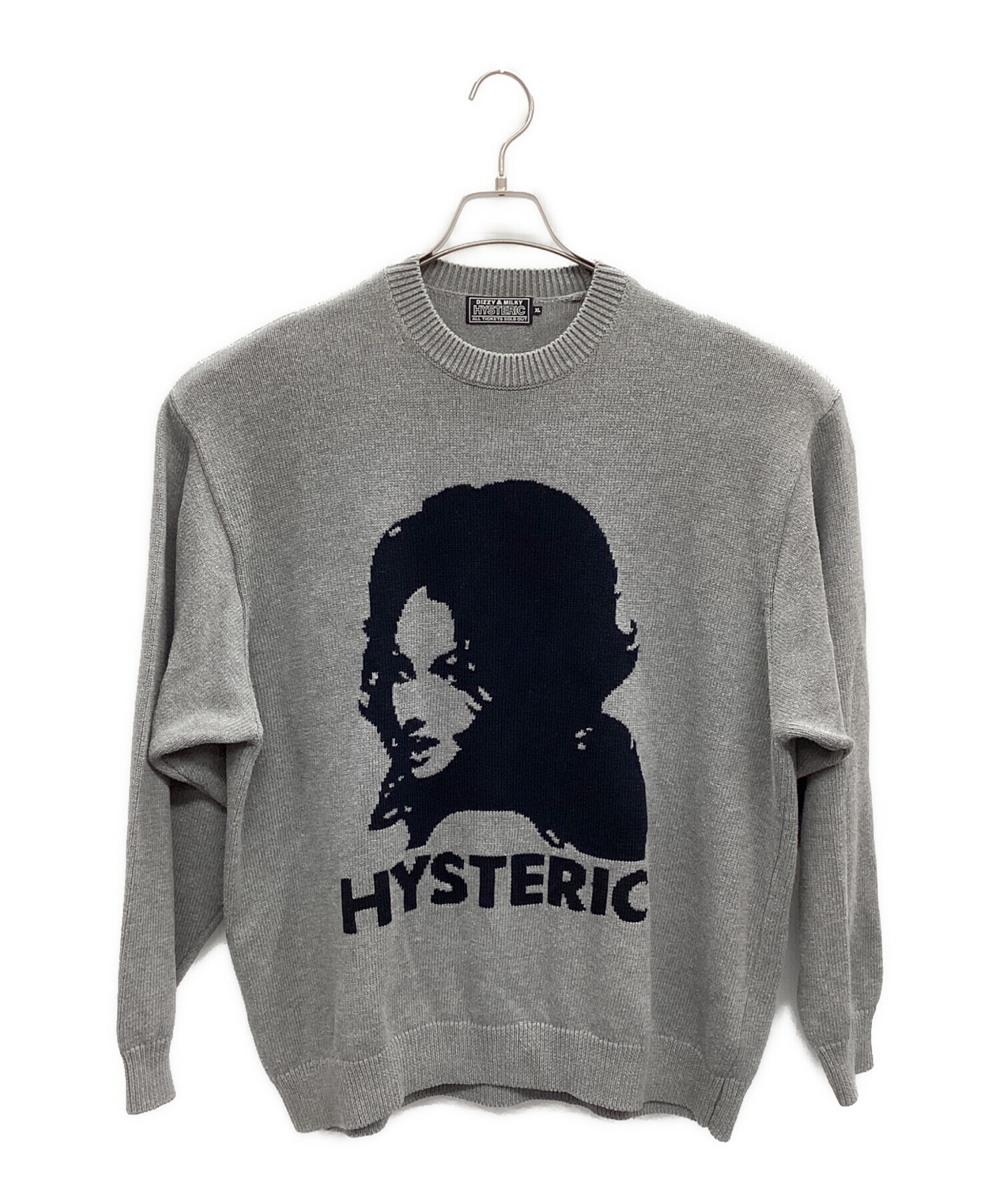 Hysteric Glamour (ヒステリックグラマー) WOMAN HEAD編込セーター グレー サイズ:XL