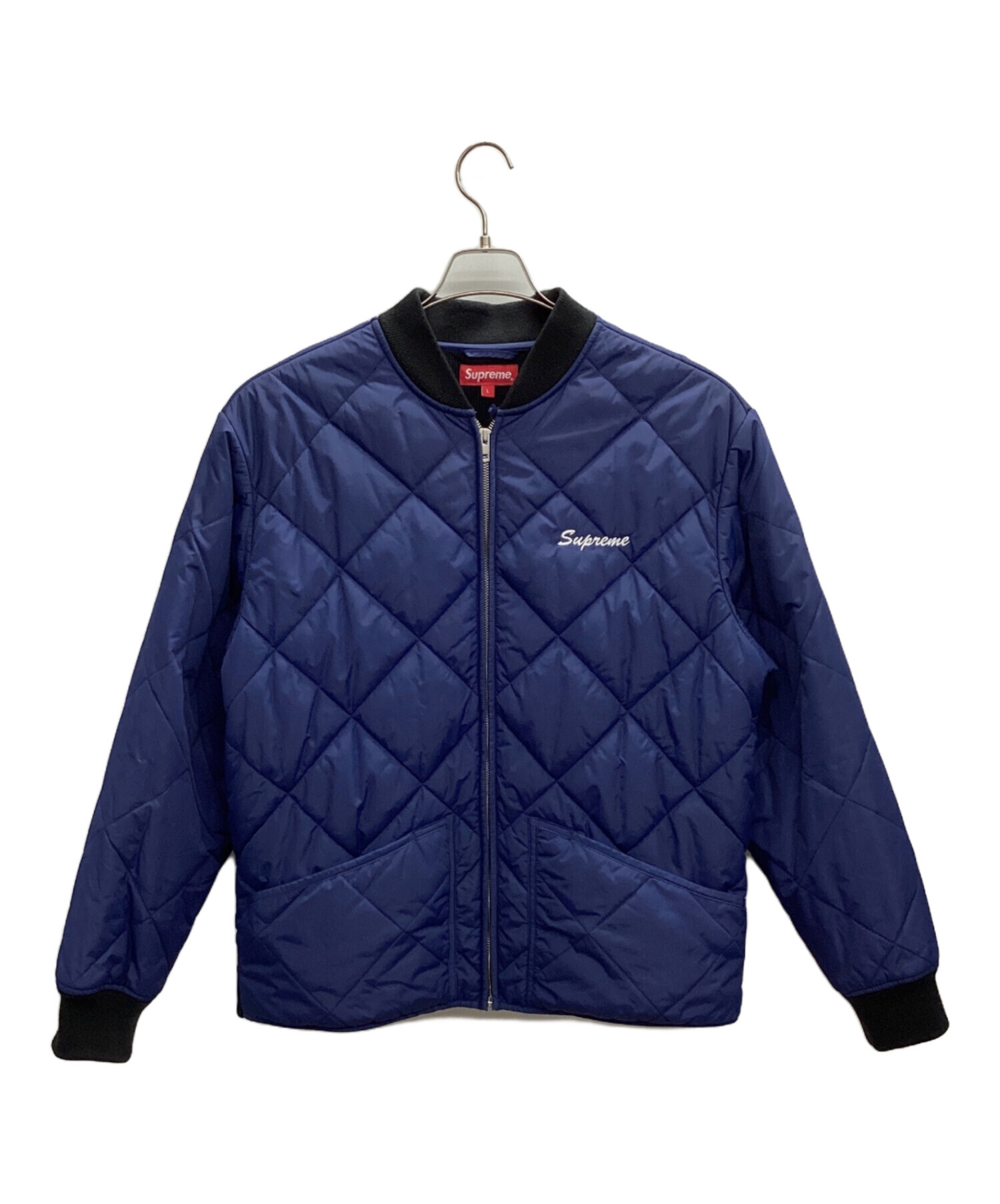 中古・古着通販】Supreme (シュプリーム) Quit Your Job Quilted Work Jacket ネイビー サイズ:L｜ブランド・古着通販  トレファク公式【TREFAC FASHION】スマホサイト