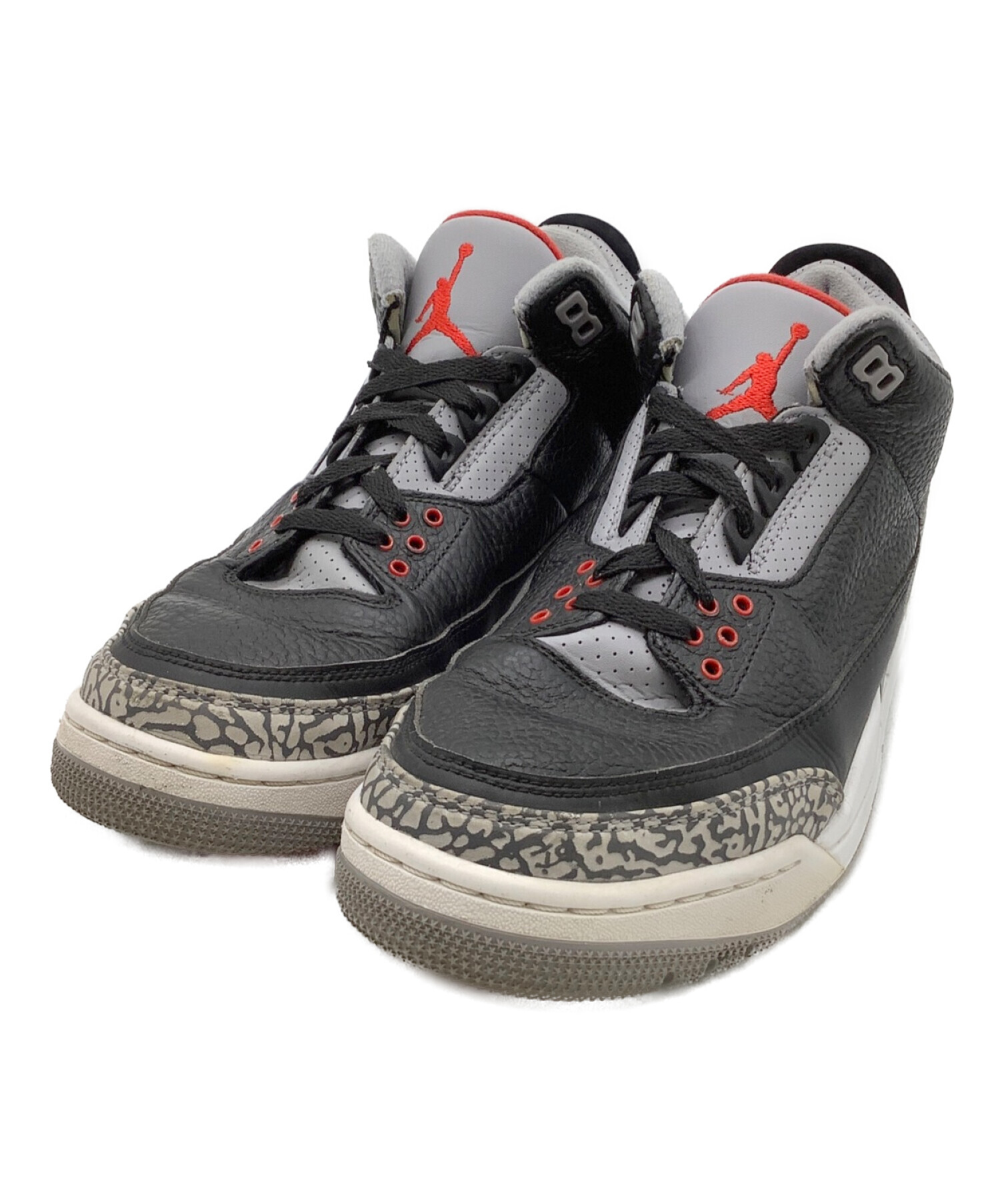 NIKE (ナイキ) AIR JORDAN 3 RETRO OG BLACK/FIRE RED-CEMENT GREY サイズ:27.5cm