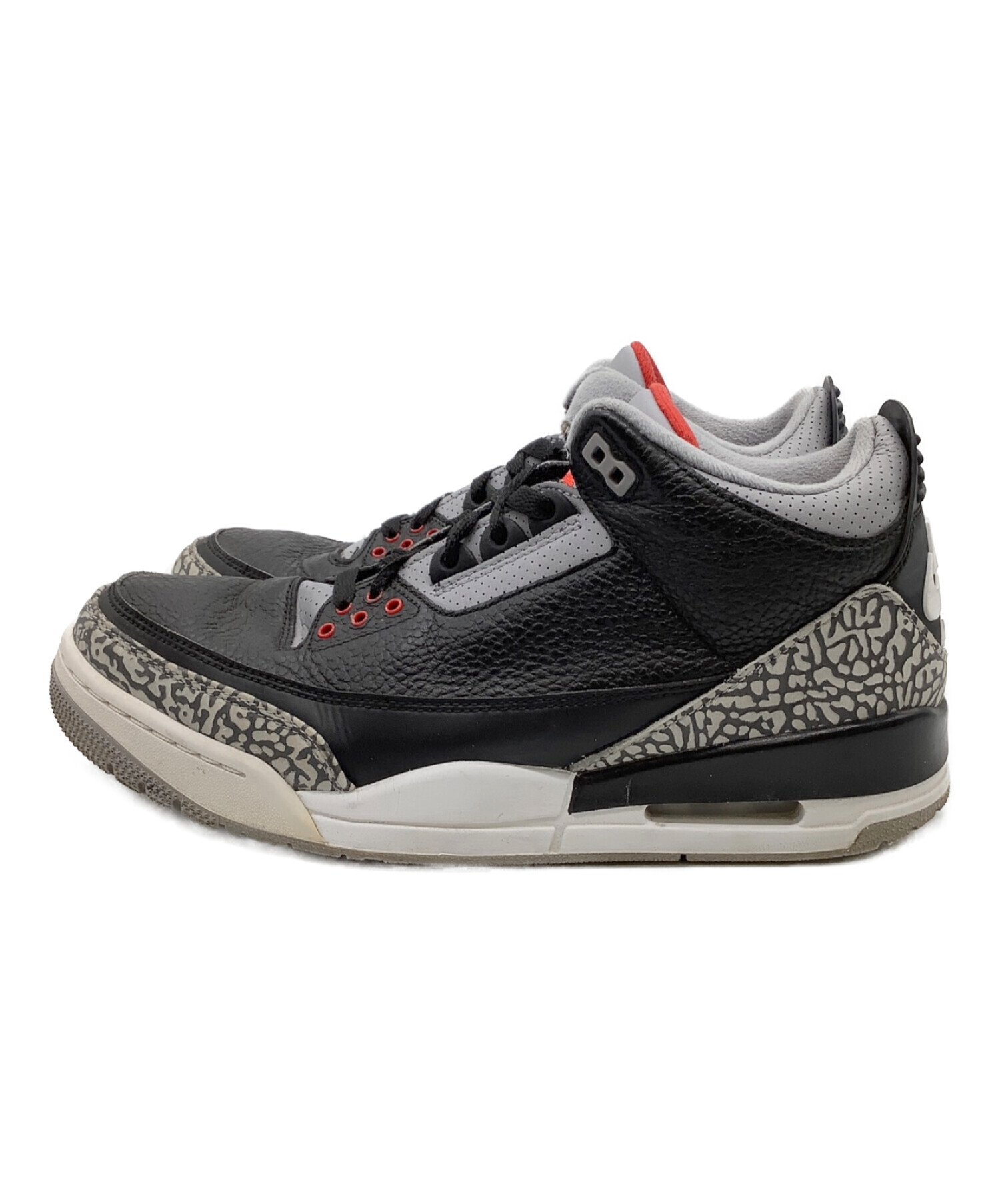 NIKE (ナイキ) AIR JORDAN 3 RETRO OG BLACK/FIRE RED-CEMENT GREY サイズ:27.5cm