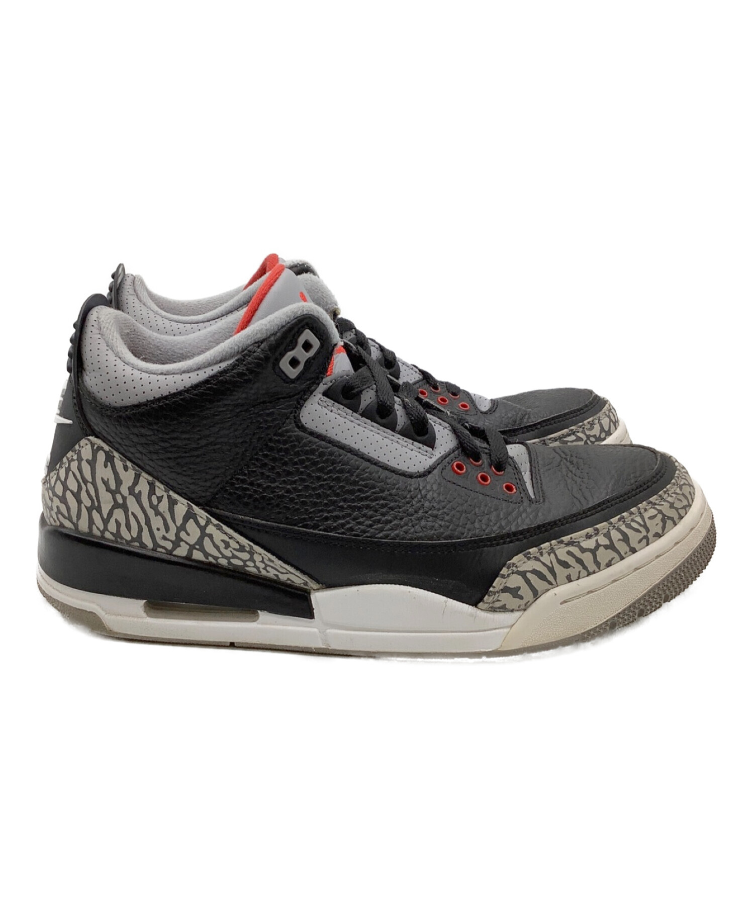 NIKE (ナイキ) AIR JORDAN 3 RETRO OG BLACK/FIRE RED-CEMENT GREY サイズ:27.5cm