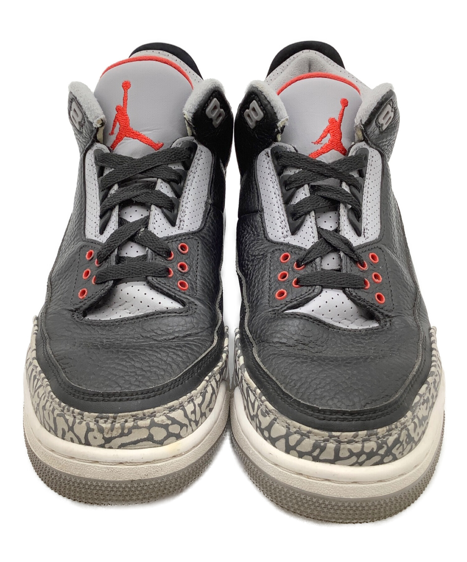 NIKE (ナイキ) AIR JORDAN 3 RETRO OG BLACK/FIRE RED-CEMENT GREY サイズ:27.5cm