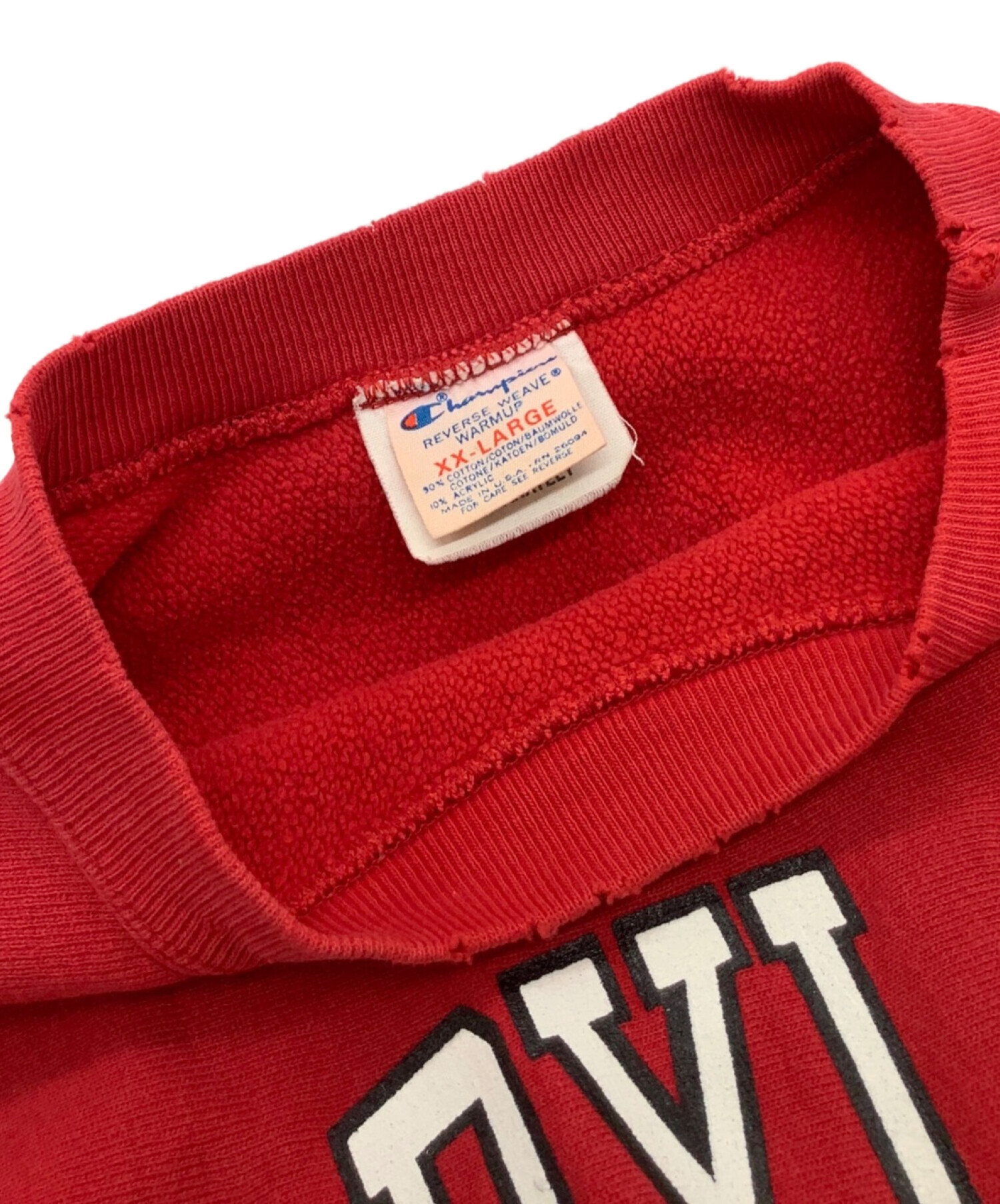 中古・古着通販】Champion REVERSE WEAVE (チャンピオン リバースウィーブ) 80's カレッジプリントスウェット レッド  サイズ:XXL｜ブランド・古着通販 トレファク公式【TREFAC FASHION】スマホサイト