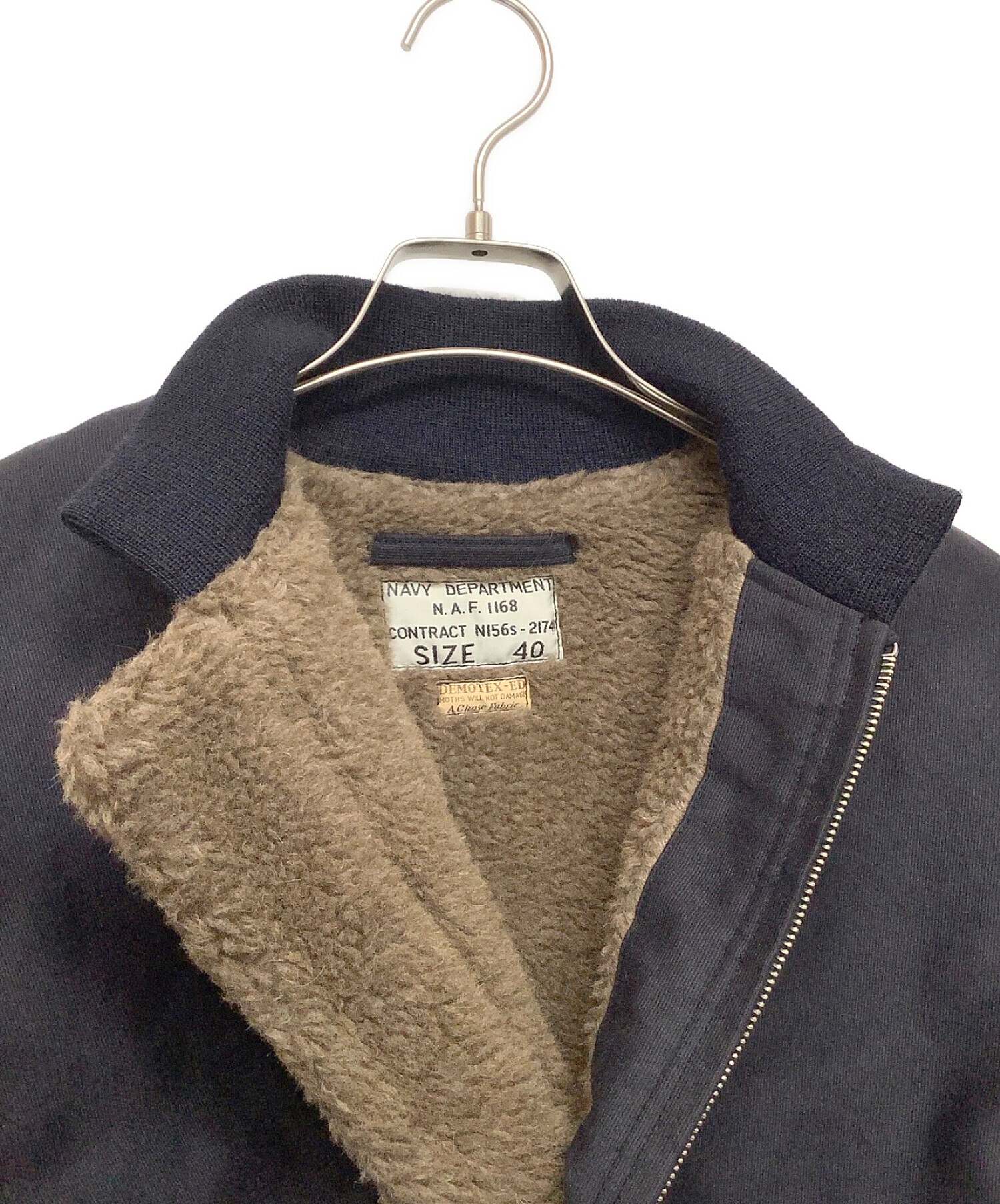 BUZZ RICKSON'S (バズリクソンズ) DECK ZIP “ALPACA & WOOL PILE LINING NAVY  DEPARTMENT” ネイビー サイズ:40