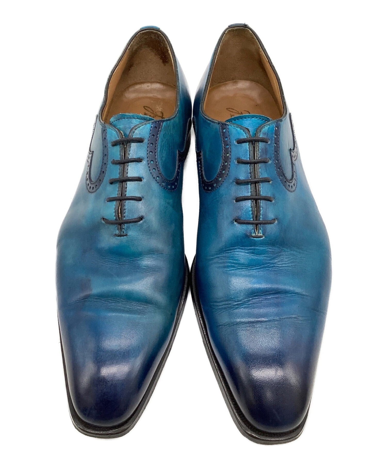 イタリアのシューズブランドFフランチェスコベニーニョ（Francesco Benigno）革靴 青 8.5