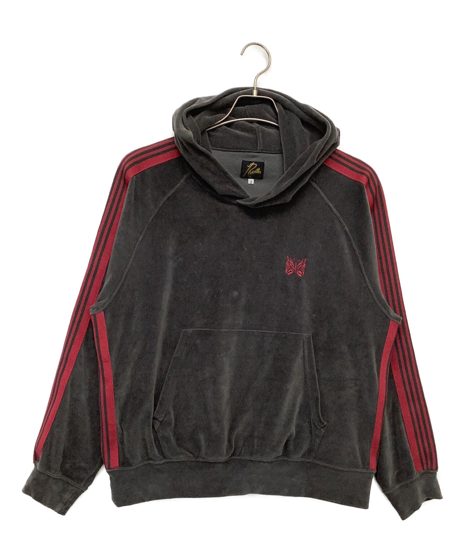 中古・古着通販】Needles (ニードルズ) TRACK HOODY グレー×レッド