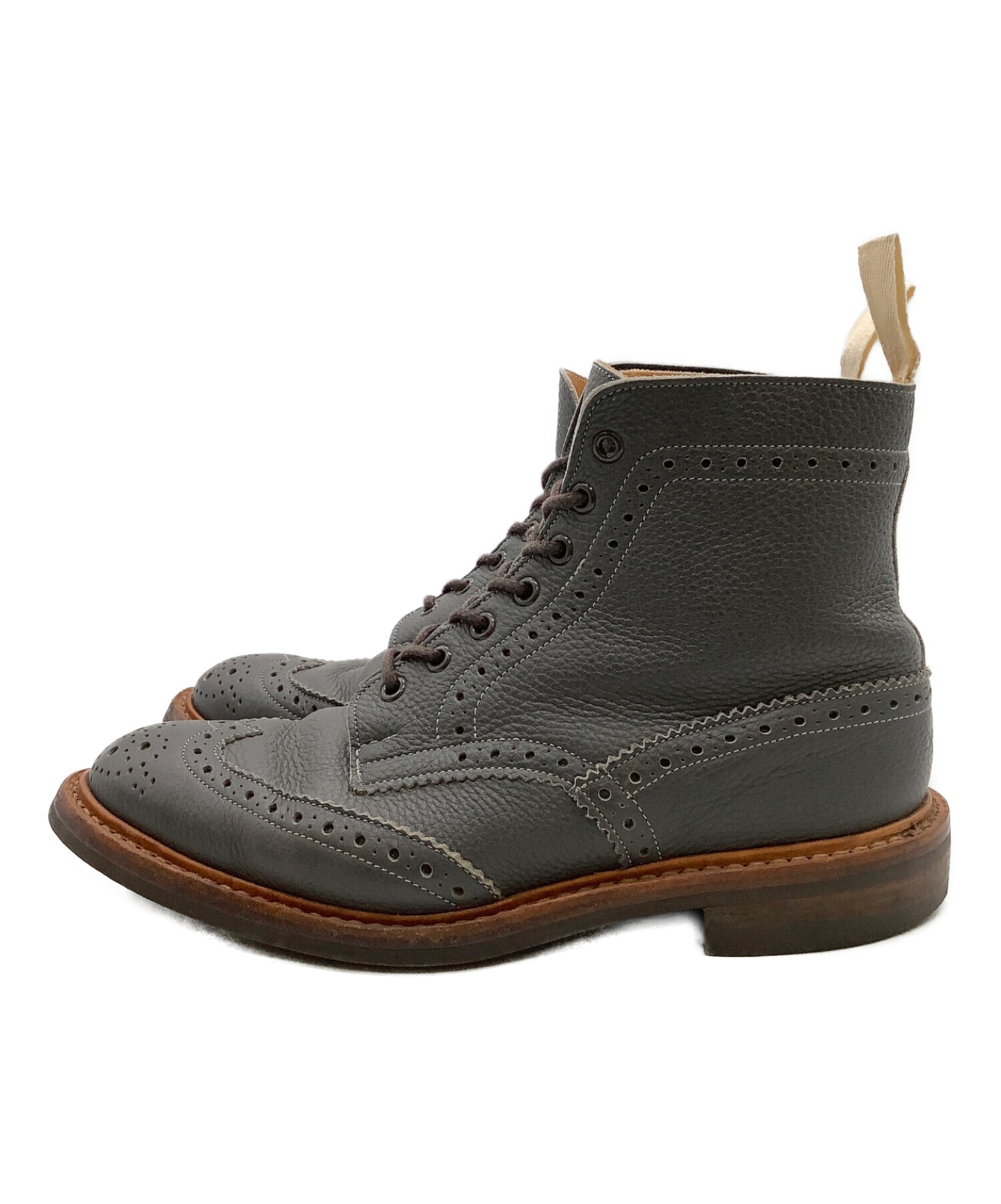 本命ギフト Tricker's◇レースアップブーツ/UK9/GRY/レザー/2508 28.0