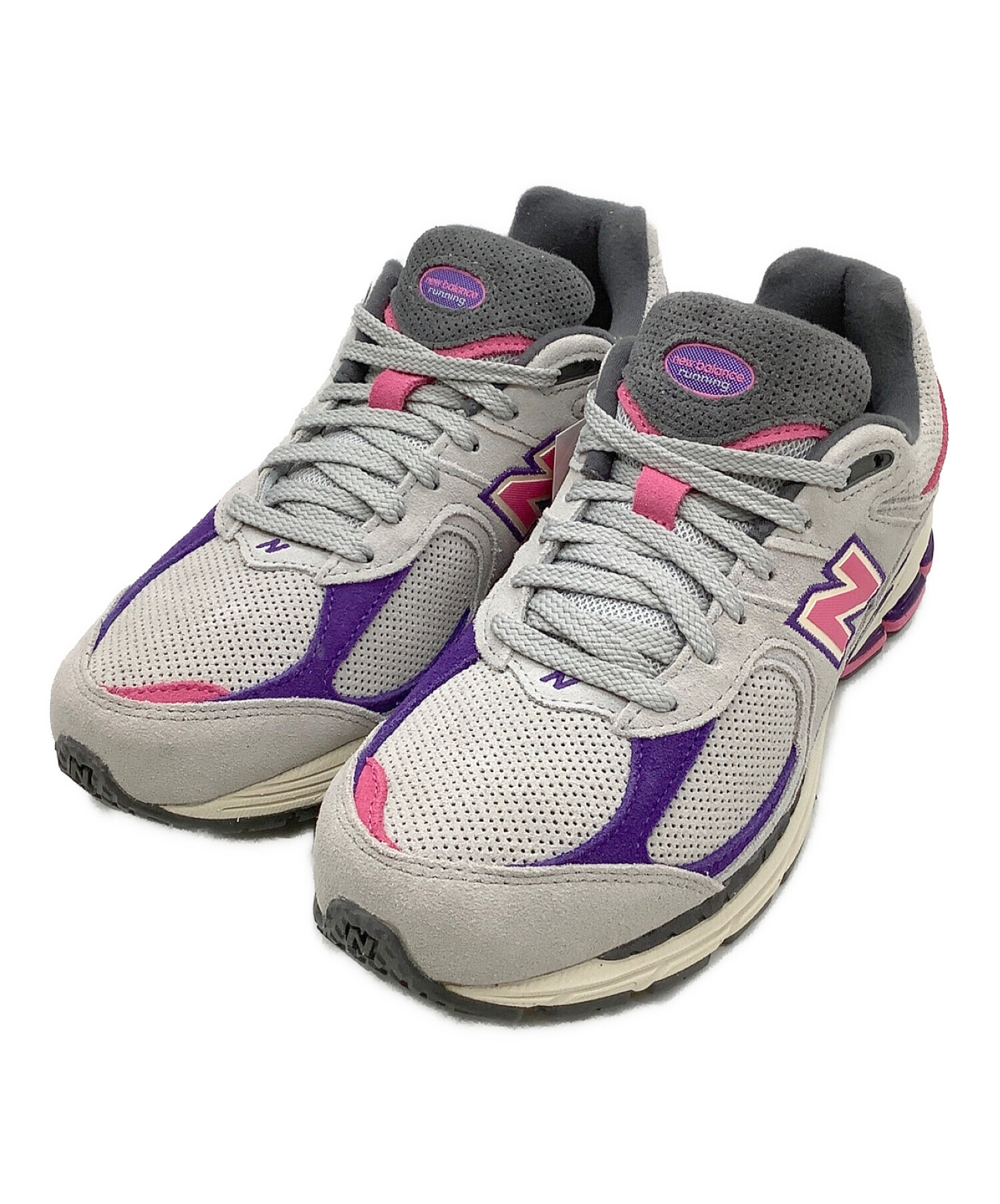 NEW BALANCE (ニューバランス) ローカットスニーカー ピンク×グレー サイズ:26cm