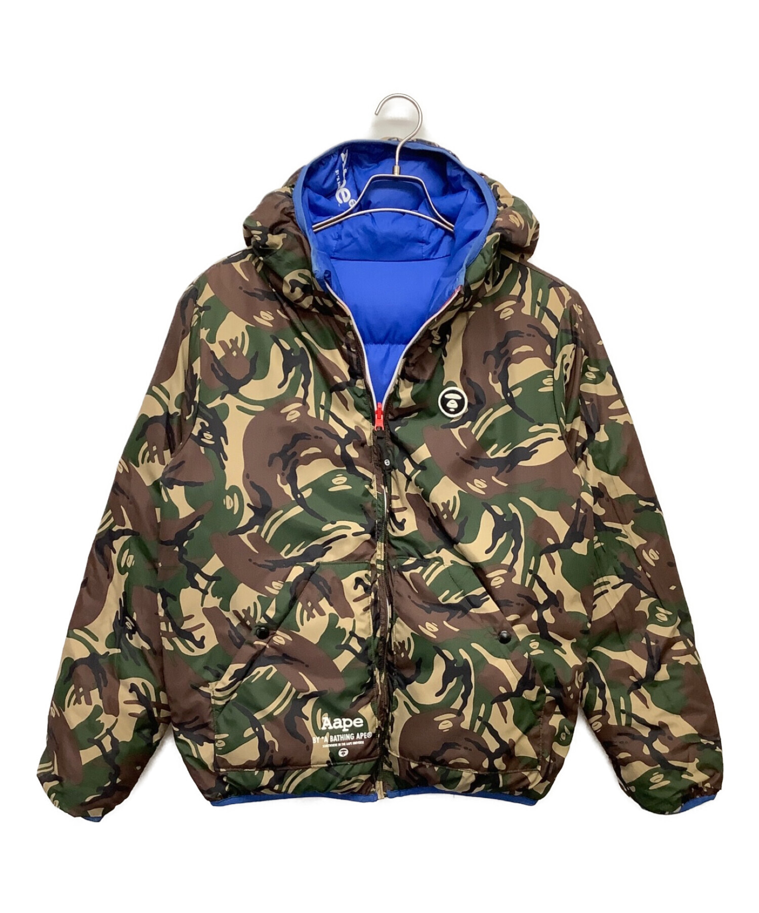 A BATHING APE (アベイシングエイプ) リバーシブルダウンジャケット ブルー サイズ:L