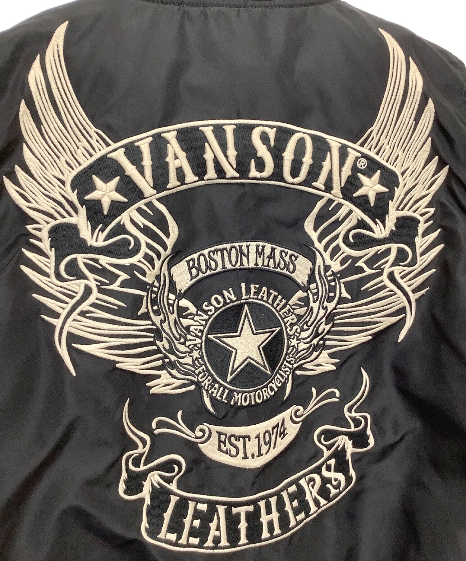 中古・古着通販】VANSON (バンソン) MA-1ジャケット ブラック サイズ:M