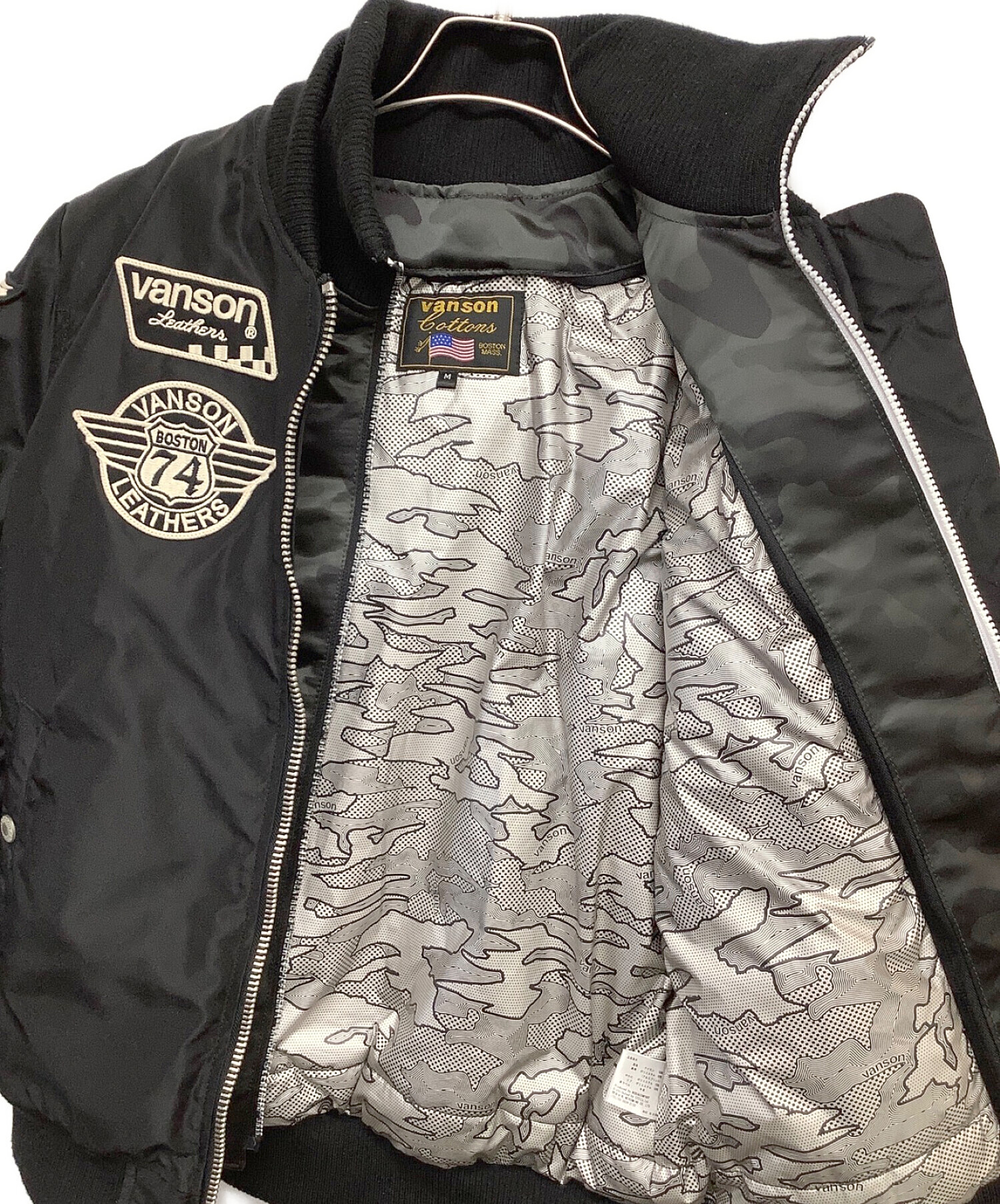 中古・古着通販】VANSON (バンソン) MA-1ジャケット ブラック サイズ:M