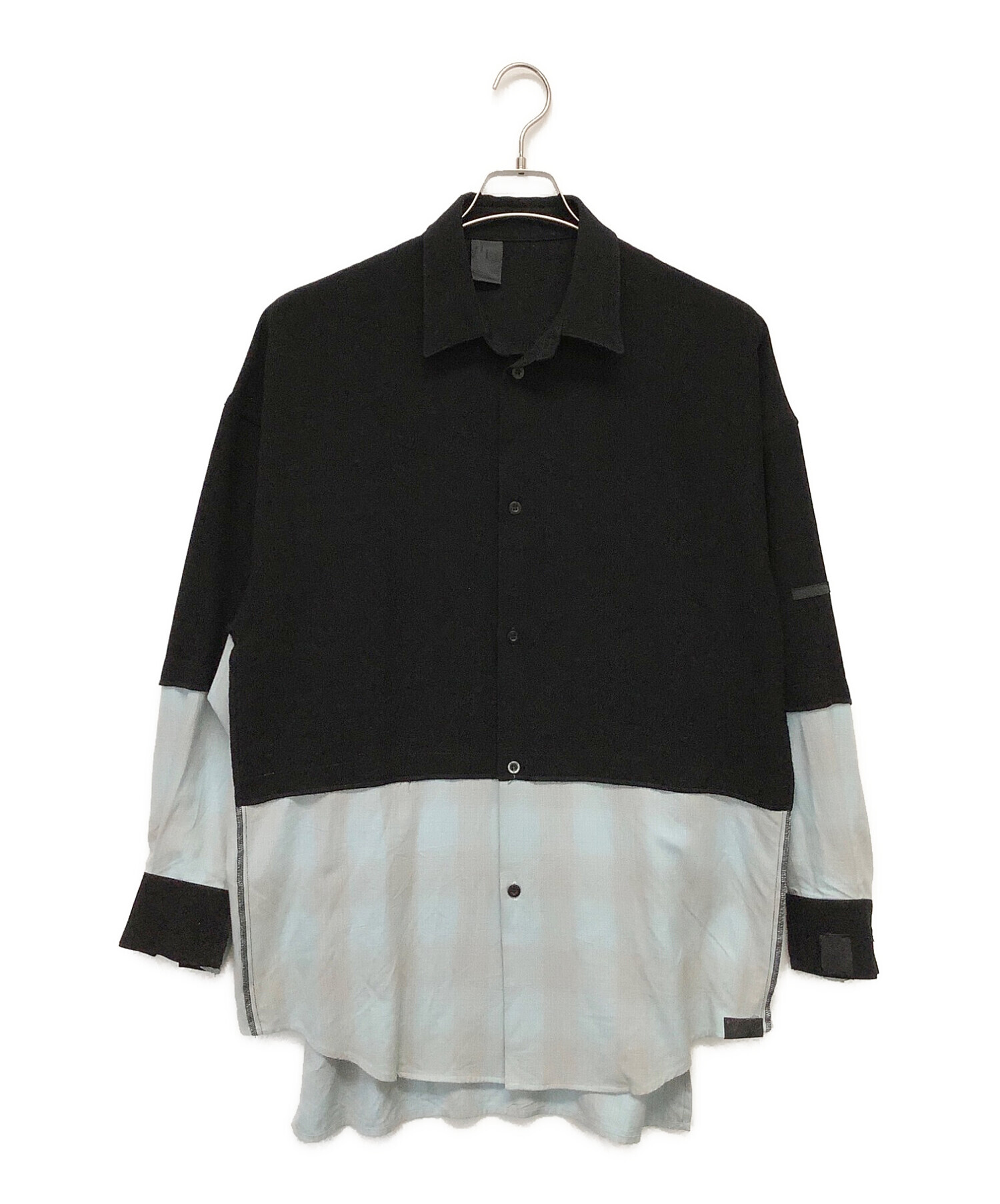N.HOOLYWOOD (エヌ ハリウッド) コンパイルラインオーバーサイズシャツ ブラック サイズ:36