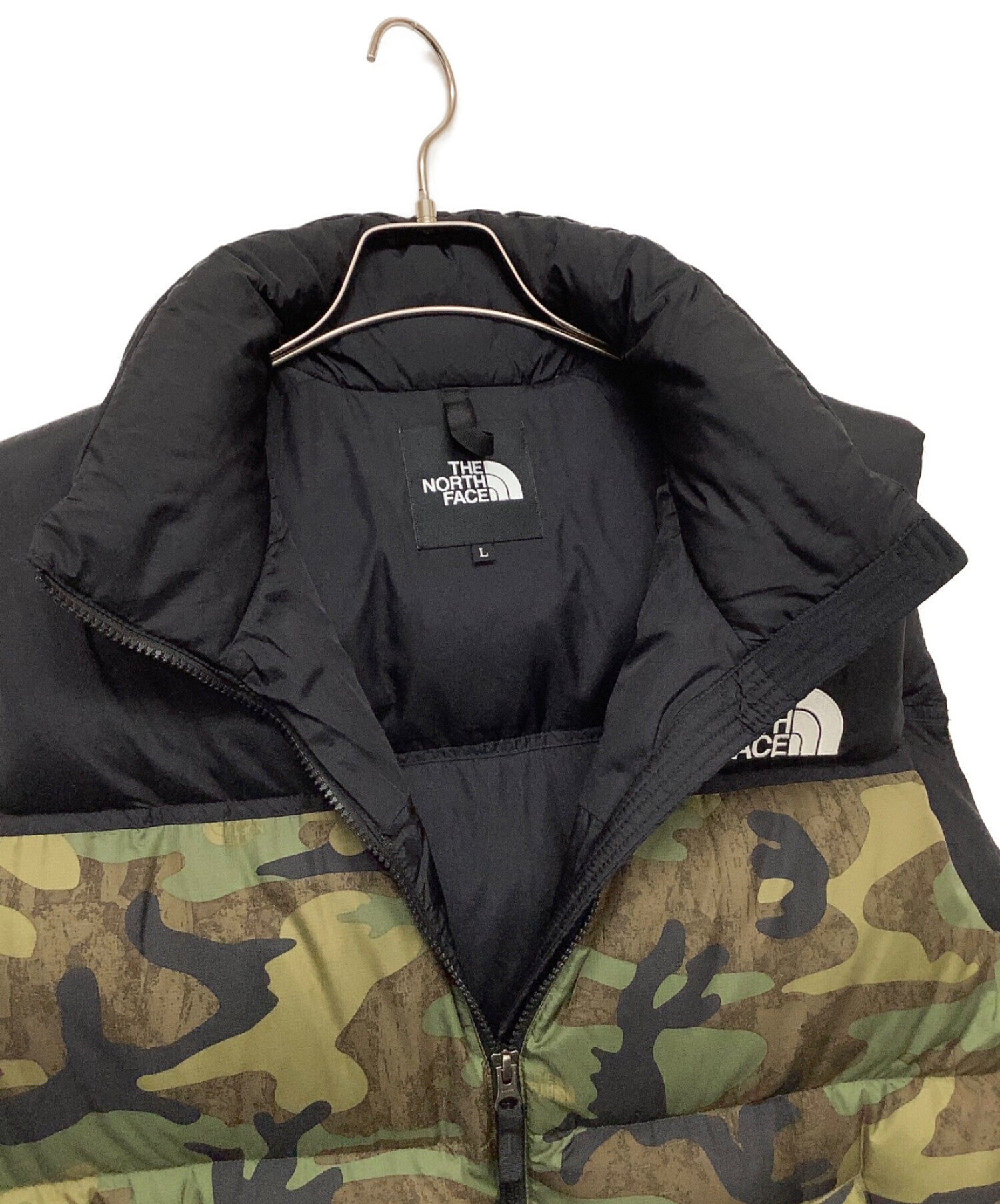 中古・古着通販】THE NORTH FACE (ザ ノース フェイス) ノベルティヌプシベスト ブラック×カーキ サイズ:L｜ブランド・古着通販  トレファク公式【TREFAC FASHION】スマホサイト