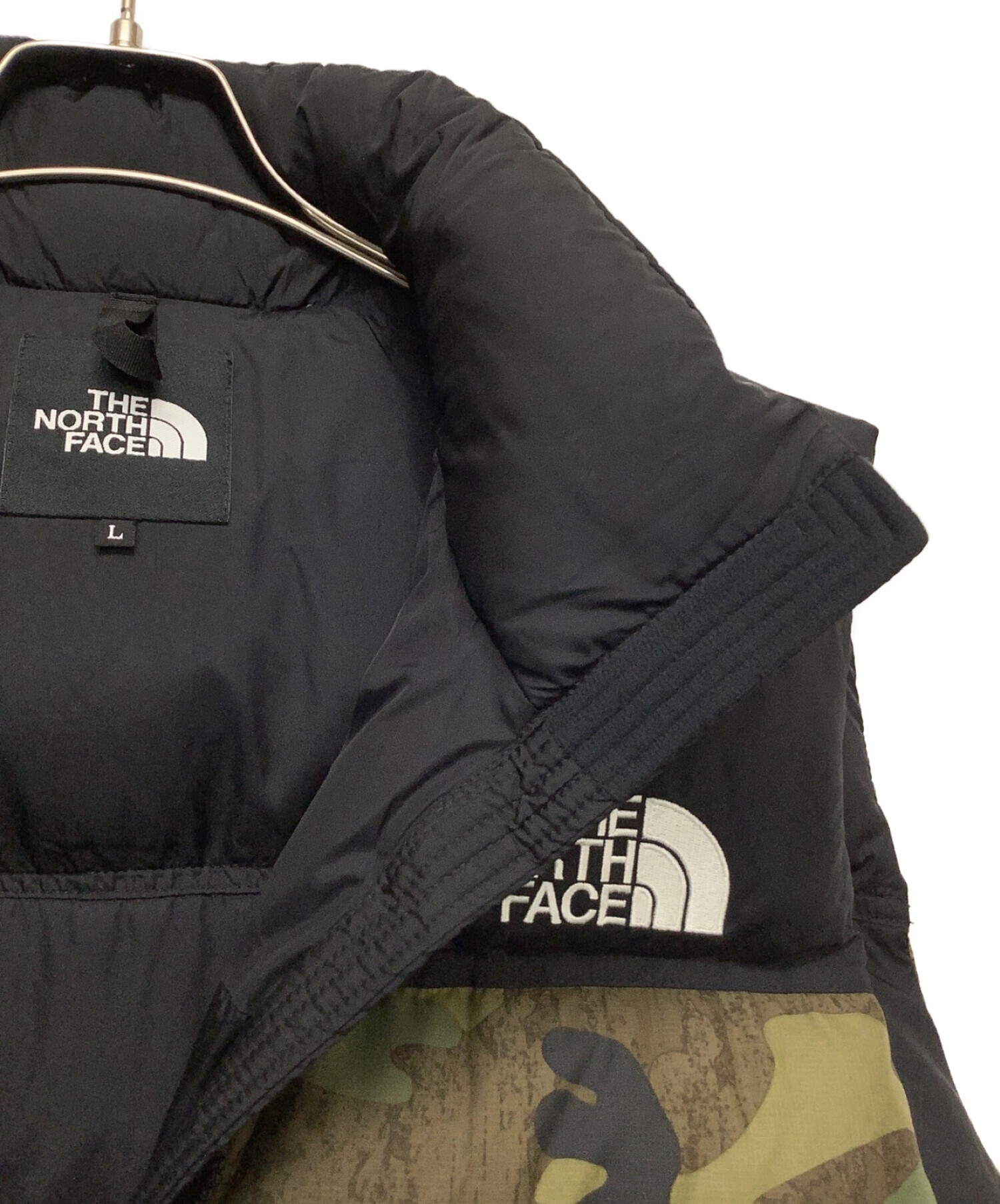 中古・古着通販】THE NORTH FACE (ザ ノース フェイス) ノベルティヌプシベスト ブラック×カーキ サイズ:L｜ブランド・古着通販  トレファク公式【TREFAC FASHION】スマホサイト