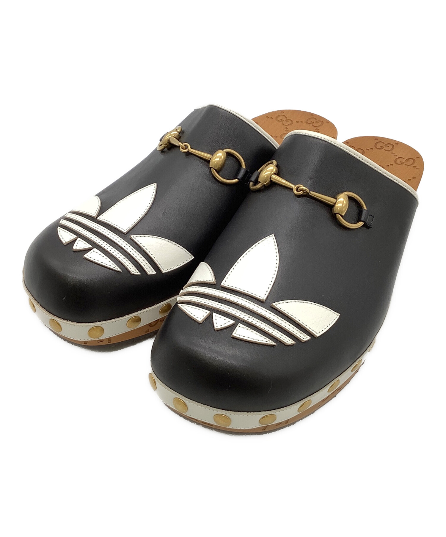 中古・古着通販】GUCCI (グッチ) adidas (アディダス) フロントロゴサンダル ブラック×ナチュラル サイズ:10｜ブランド・古着通販  トレファク公式【TREFAC FASHION】スマホサイト