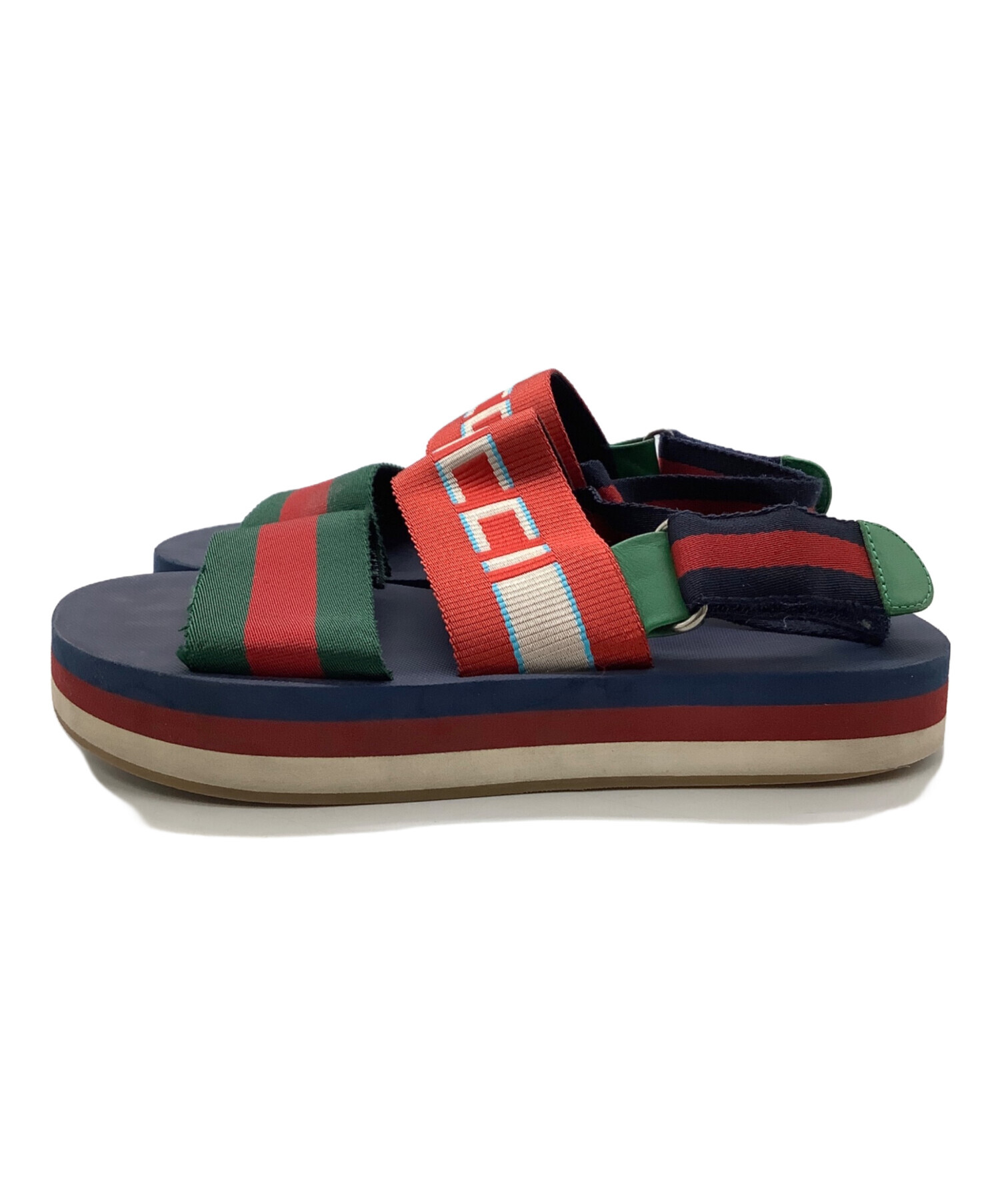 中古・古着通販】GUCCI (グッチ) ロゴデザインストラップ サンダル マルチカラー サイズ:記載無し｜ブランド・古着通販  トレファク公式【TREFAC FASHION】スマホサイト