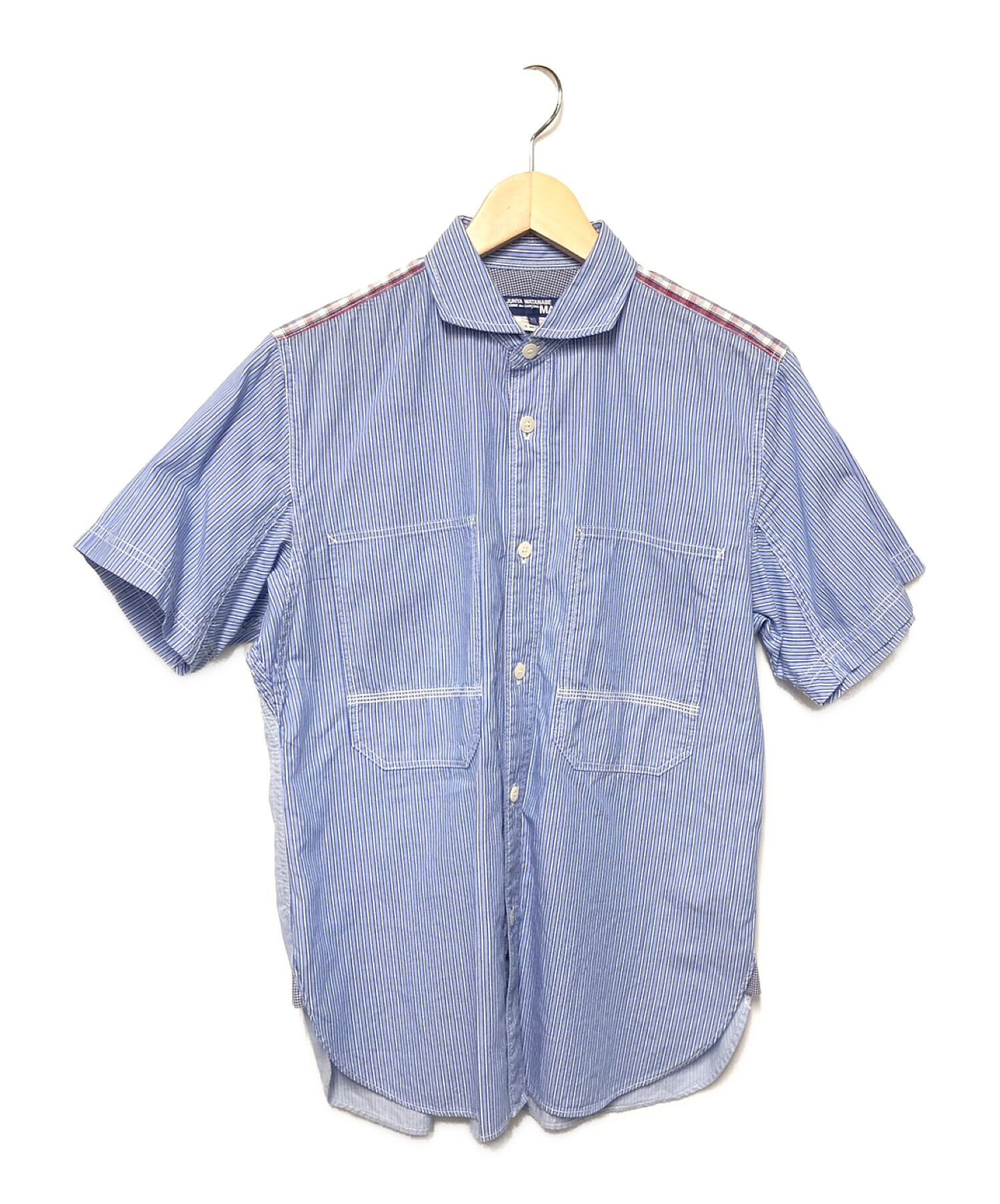 肩幅44ｃｍEL38）希少 ジュンヤワタナベマン 05ss スパンコール 装飾 半袖シャツ