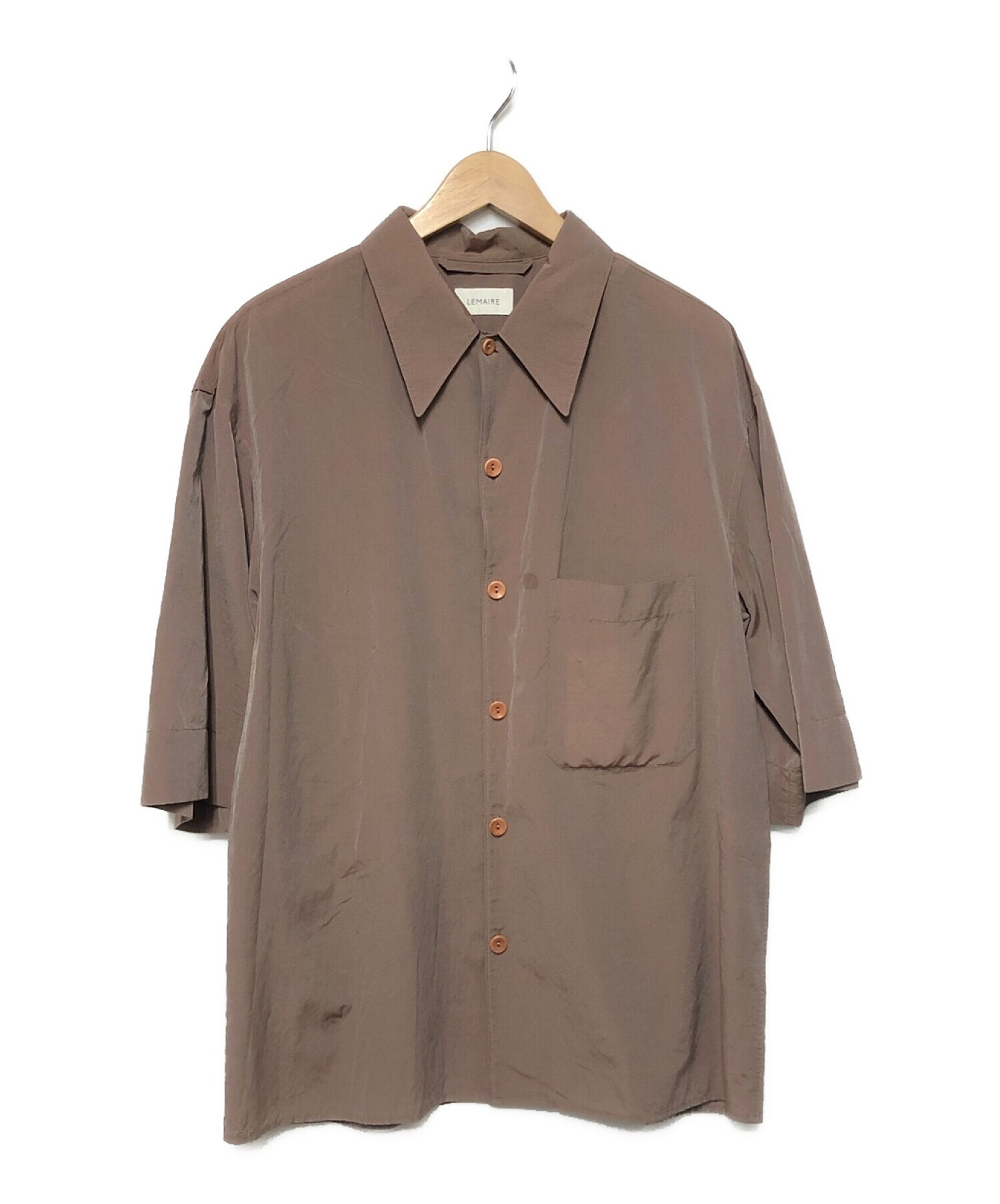 LEMAIRE (ルメール) 20SS コンバーチブルカラーシャツ ブラウン サイズ:44