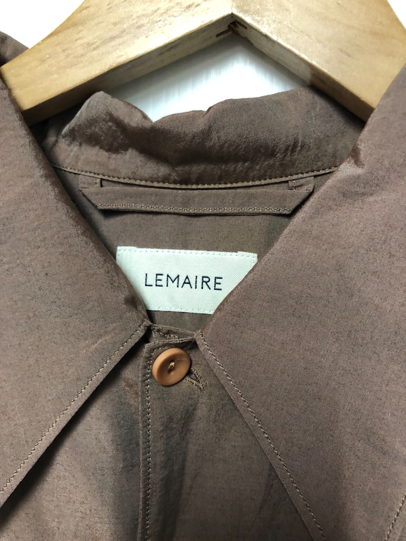 LEMAIRE (ルメール) 20SS コンバーチブルカラーシャツ ブラウン サイズ:44