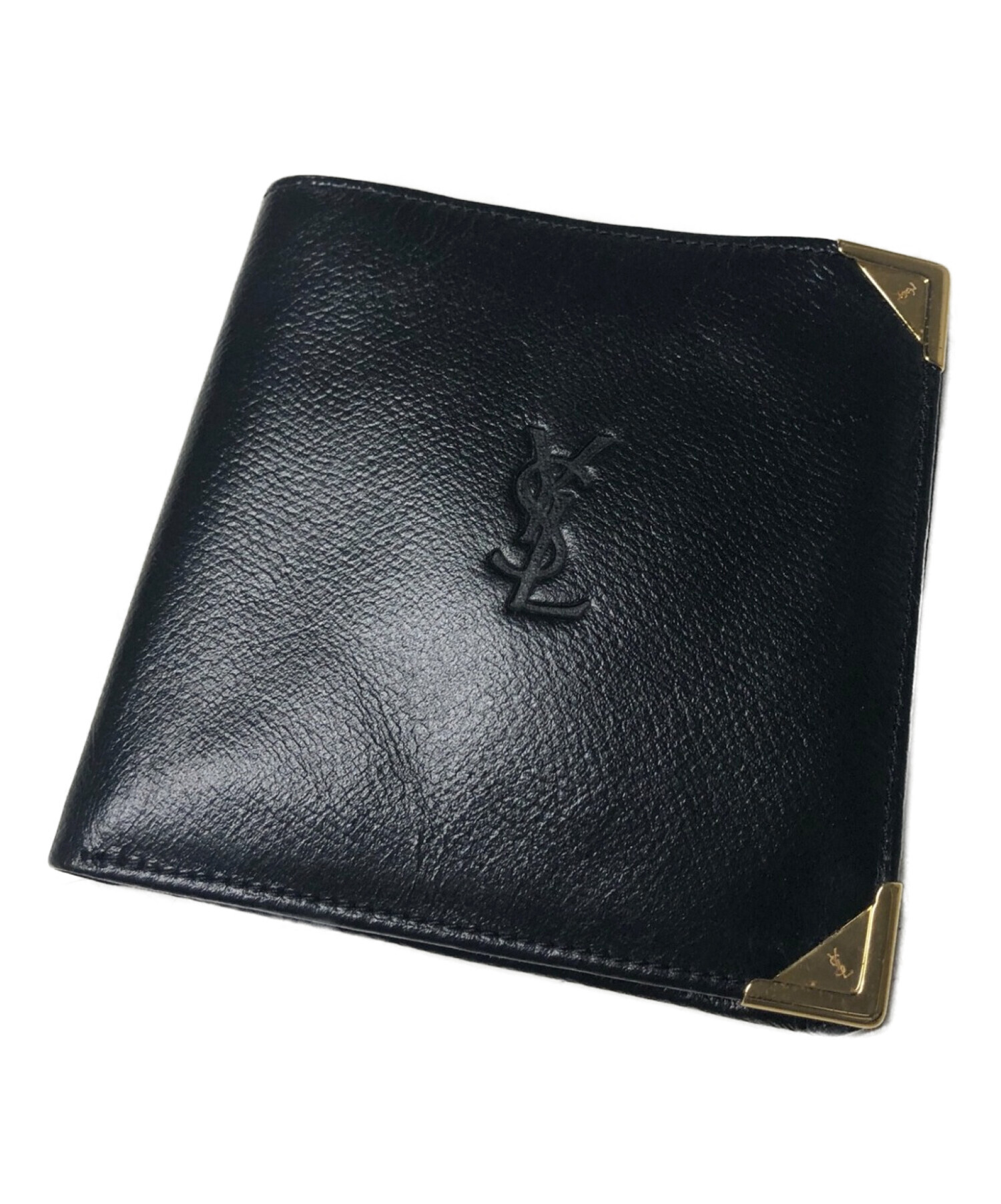 Yves Saint Laurent (イヴサンローラン) 2つ折り財布 ブラック