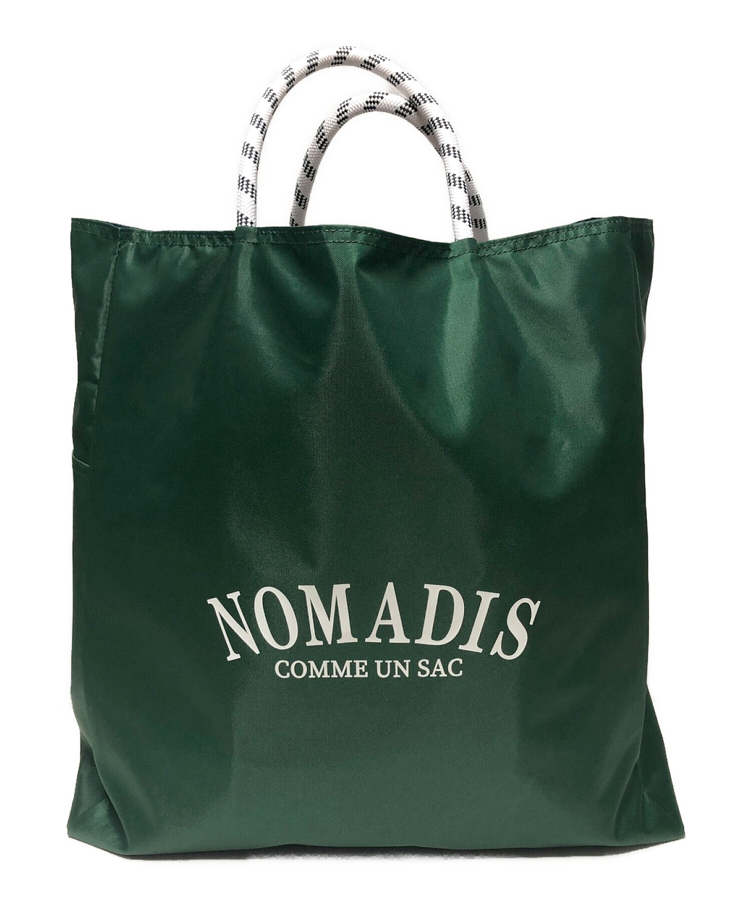 NOMADIS (ノマディス) リバーシブルナイロンロゴトートバッグ グリーン×ネイビー