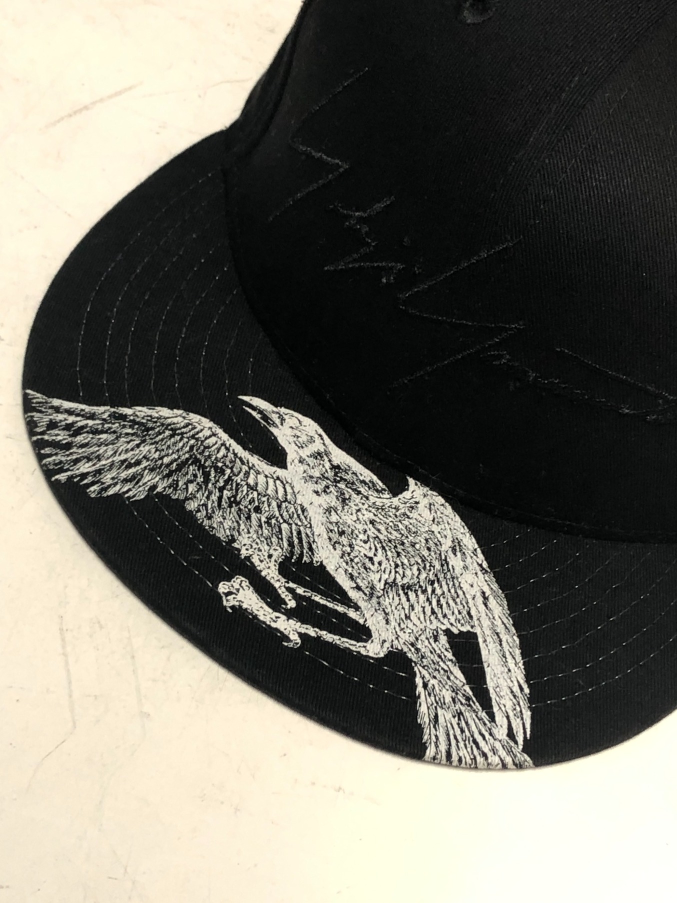 YOHJI YAMAMOTO (ヨウジヤマモト) New Era (ニューエラ) COTTON/TWILL 59FIFTY CROW PRINT  ブラック サイズ:7 1/2 59.6cm