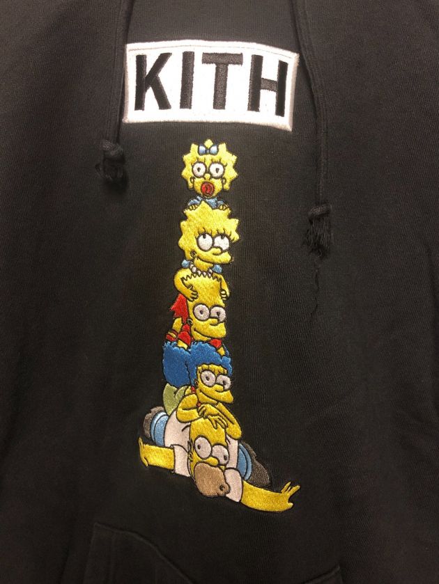 KITH (キス) シンプソンズ (シンプソンズ) ×The Simpsons 裏起毛プルオーバーパーカー ブラック サイズ:M