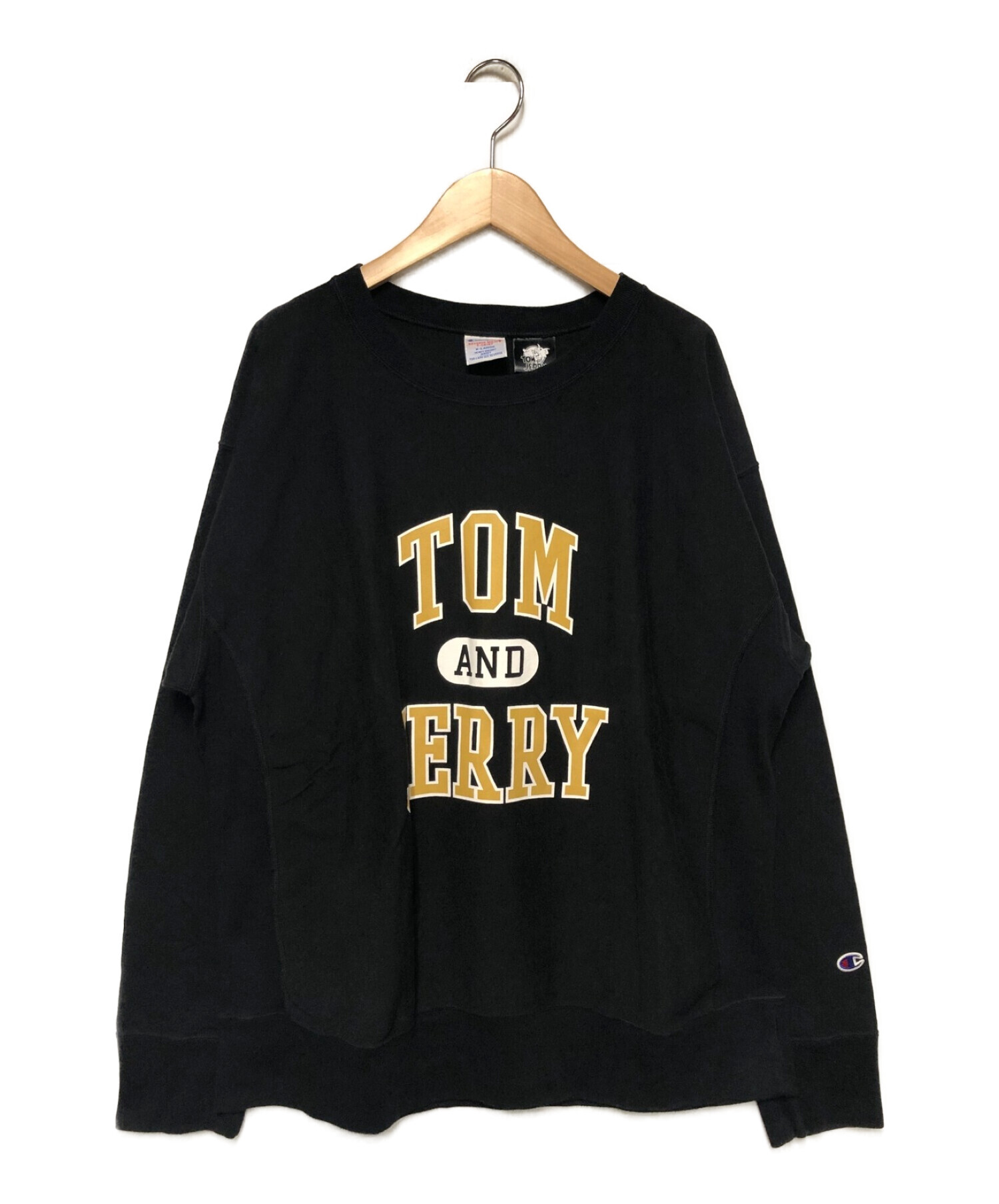 Champion REVERSE WEAVE (チャンピオン リバースウィーブ) TOM and JERRY (トムトジェリー)  ロングスリーブTシャツ BEAMS別注 ブラック サイズ:XL