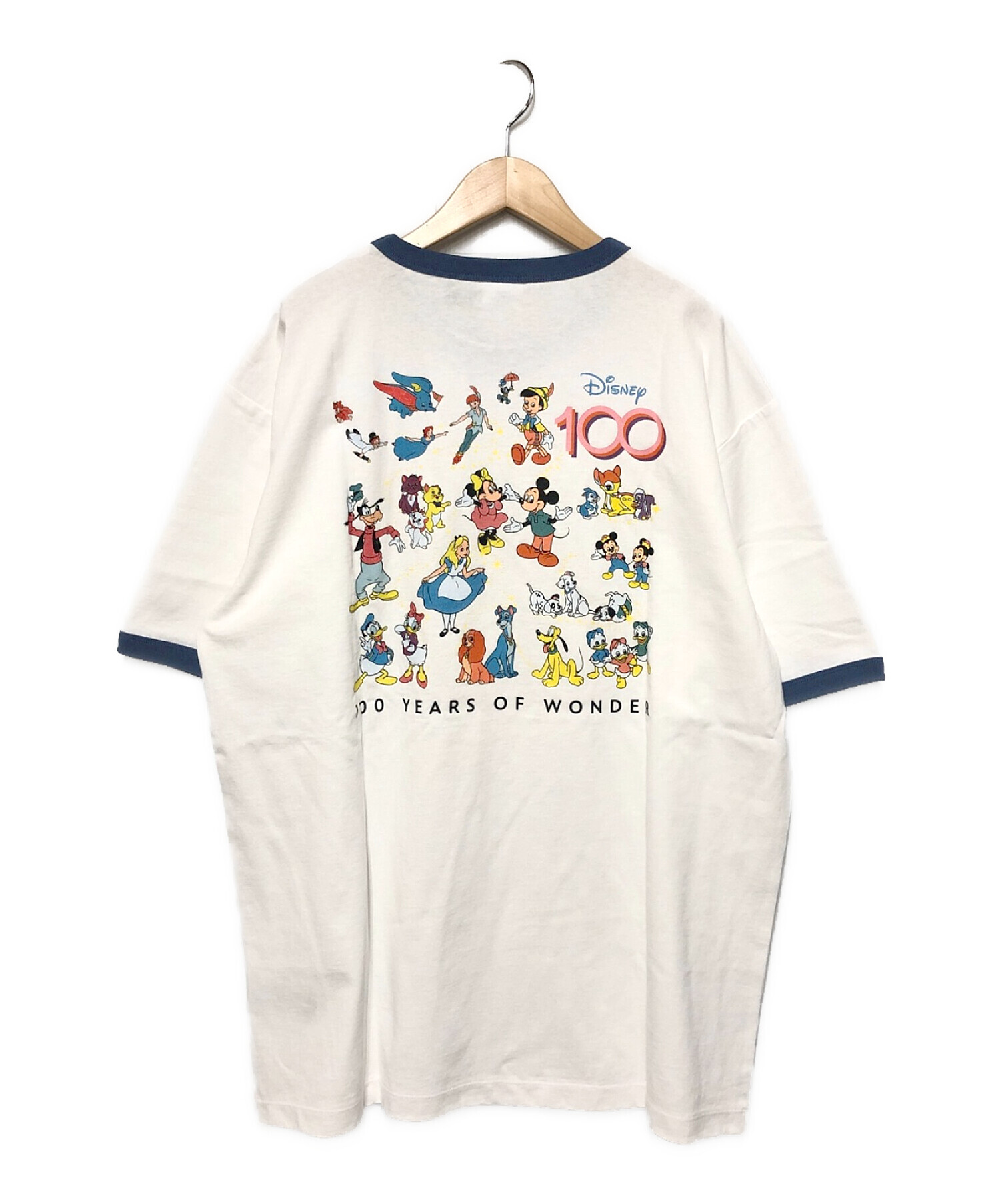 Champion (チャンピオン) BEAMS (ビームス) Disney 100th Collection リンガーTシャツ ホワイト サイズ:XL