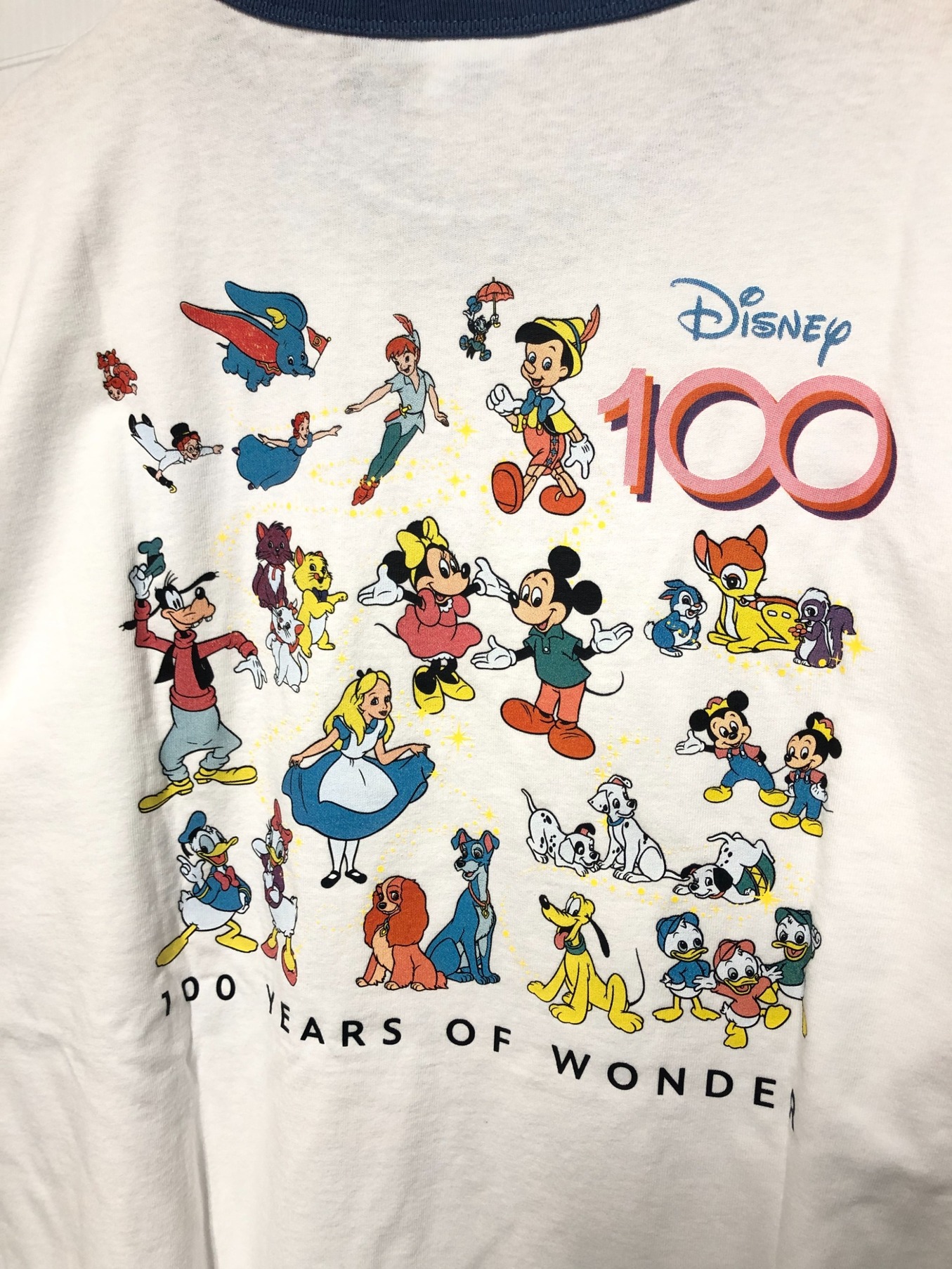 Champion (チャンピオン) BEAMS (ビームス) Disney 100th Collection リンガーTシャツ ホワイト サイズ:XL