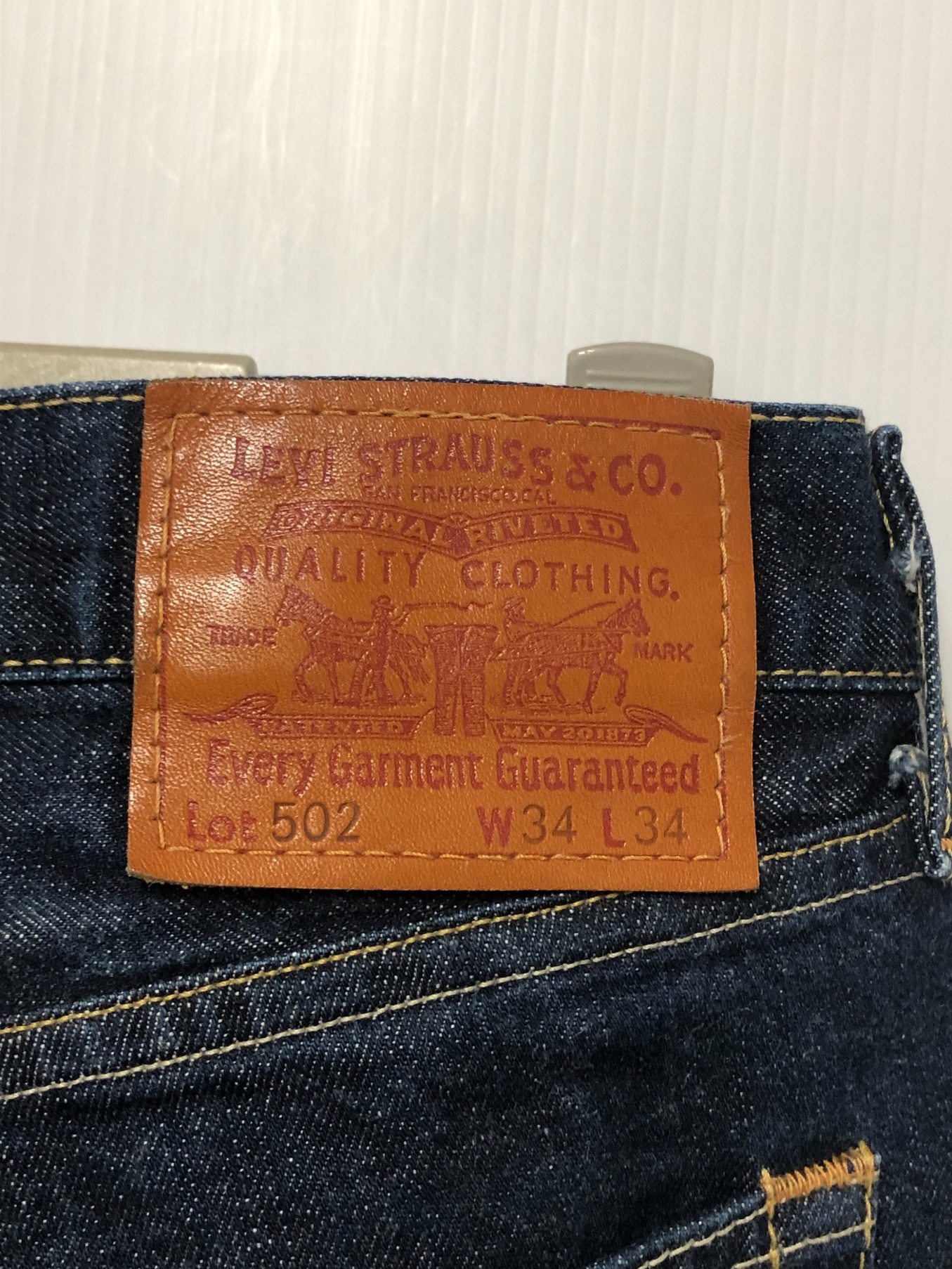 LEVI'S (リーバイス) 502 レギュラーフィットストレートデニムパンツ インディゴ サイズ:W34 L34