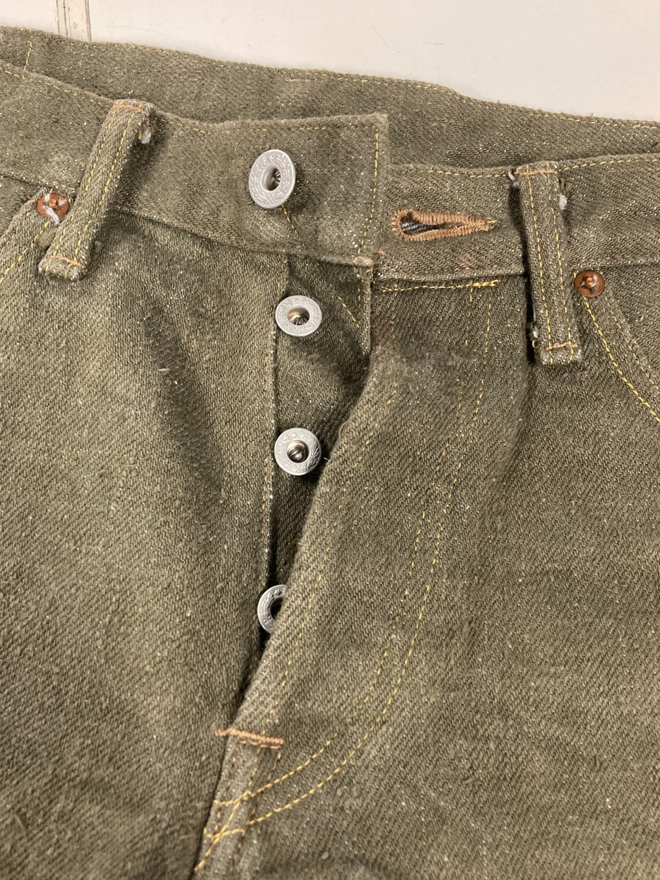 中古・古着通販】ONI DENIM (オニデニム) 20ozネップストレートデニムパンツ カーキ サイズ:30｜ブランド・古着通販  トレファク公式【TREFAC FASHION】スマホサイト