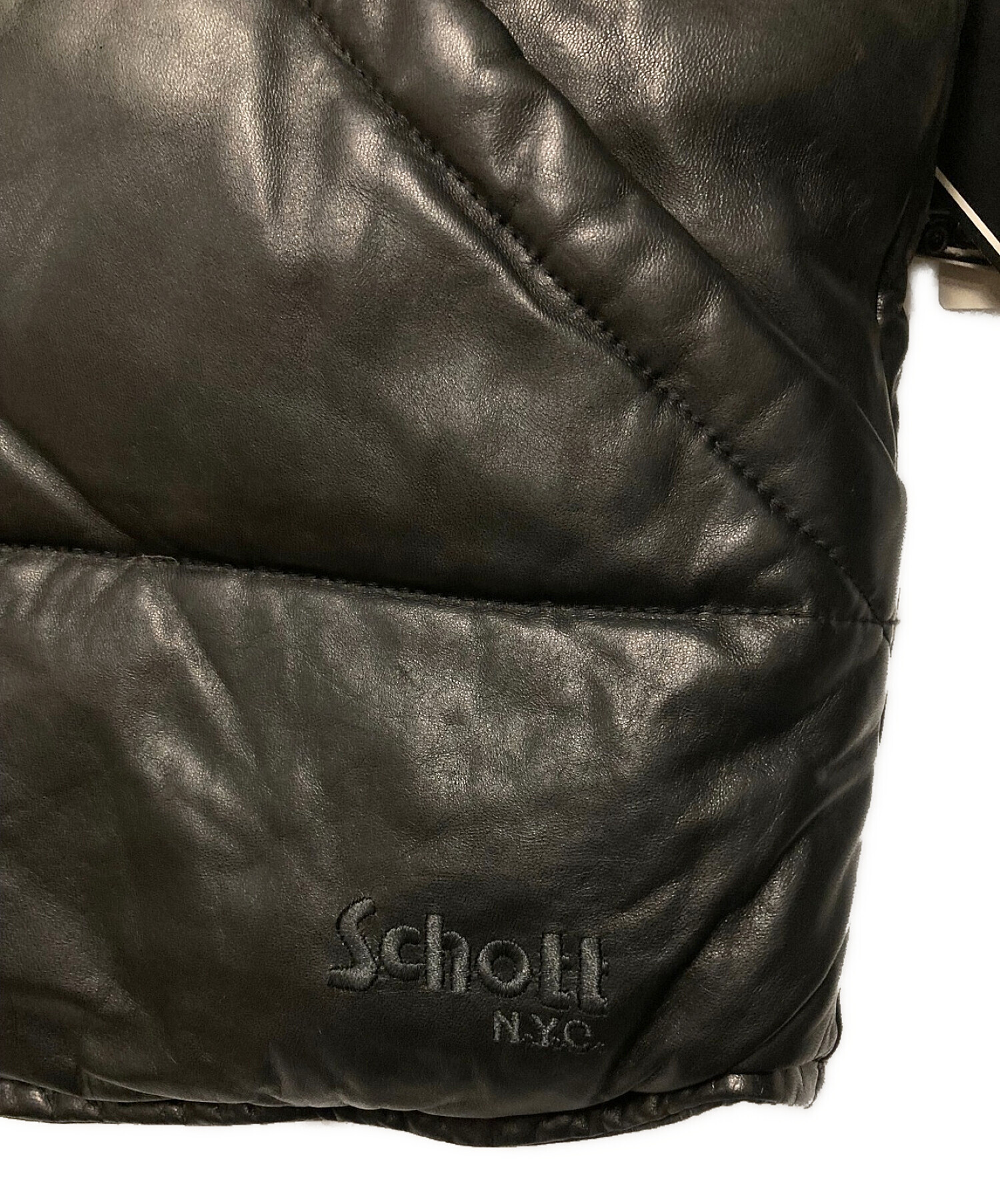 Schott (ショット) ラムスキンダウンベスト ブラック サイズ:Ｍ 未使用品