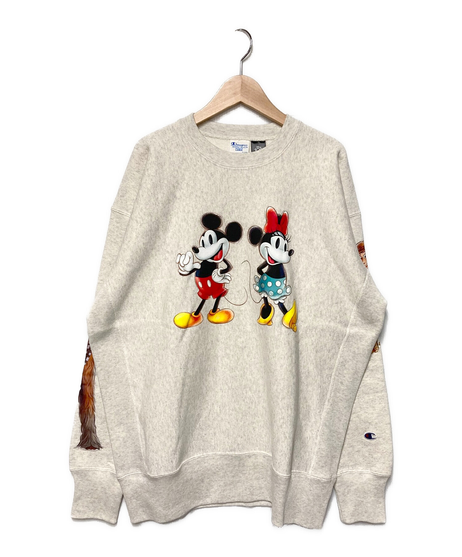 Champion REVERSE WEAVE (チャンピオンリバースウィーブ) BEAMS (ビームス) Disney100 Collection  Crewneck Sweat グレー サイズ:L