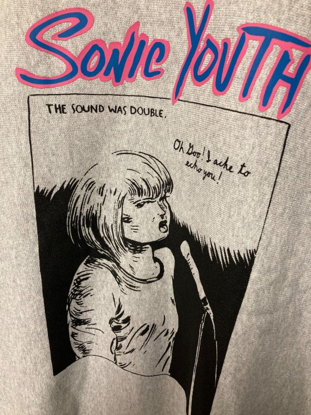 Champion REVERSE WEAVE (チャンピオンリバースウィーブ) BEAMS (ビームス) SONIC YOUTH (ソニック・ユース)  別注クルーネックスウェット グレー サイズ:XL