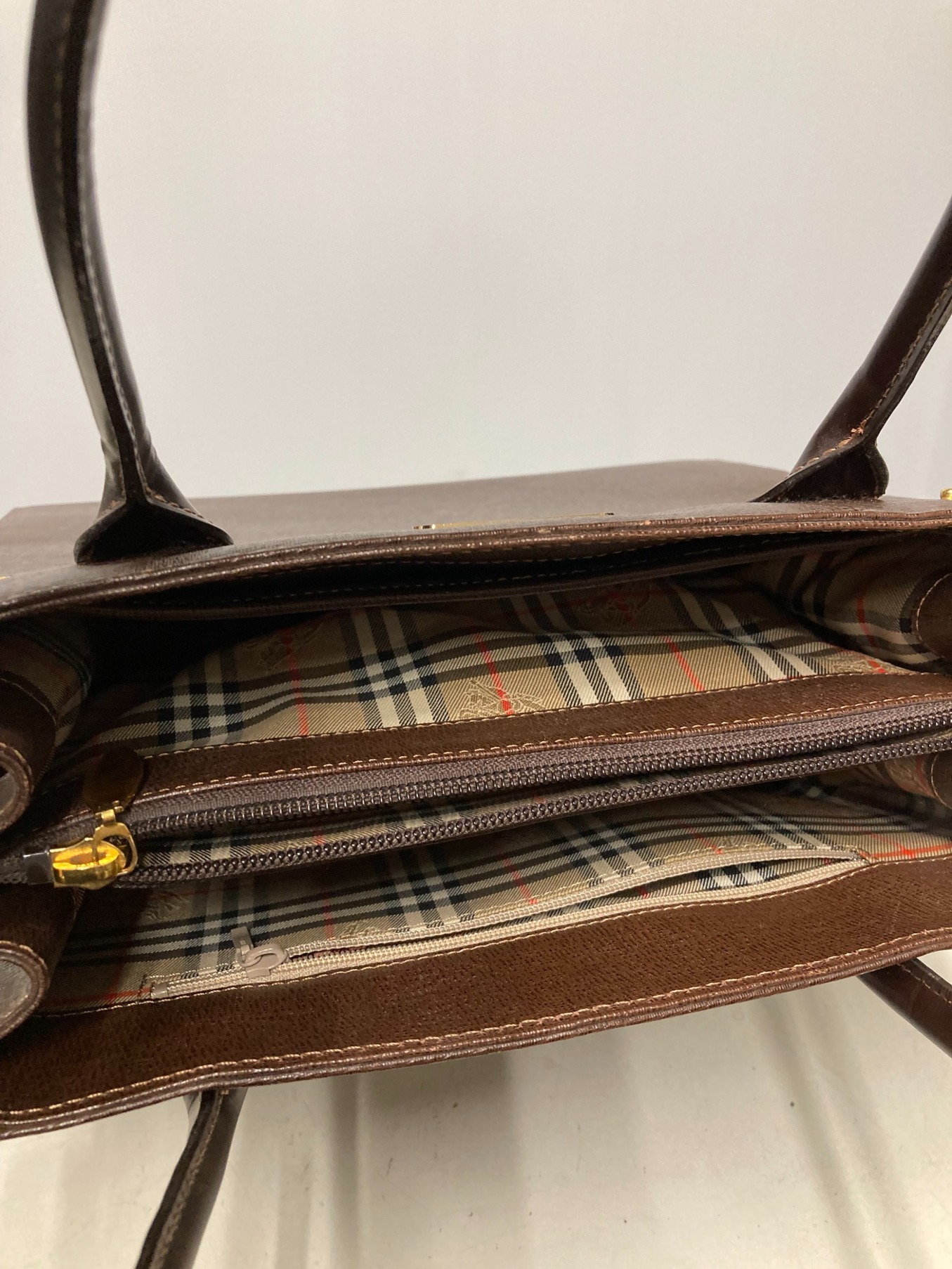 中古・古着通販】BURBERRY (バーバリー) レザーハンドバッグ ブラウン｜ブランド・古着通販 トレファク公式【TREFAC  FASHION】スマホサイト