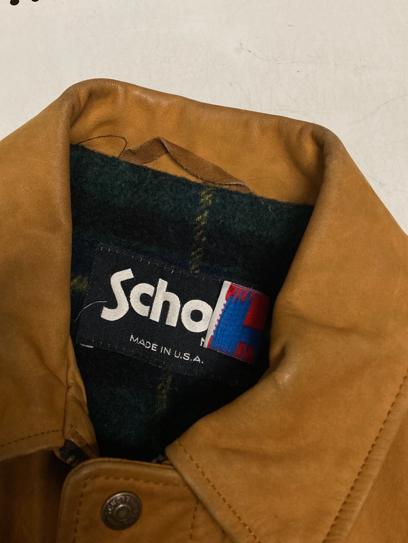 Schott (ショット) 80's ヌバックレザーカーコート ベージュ サイズ:40