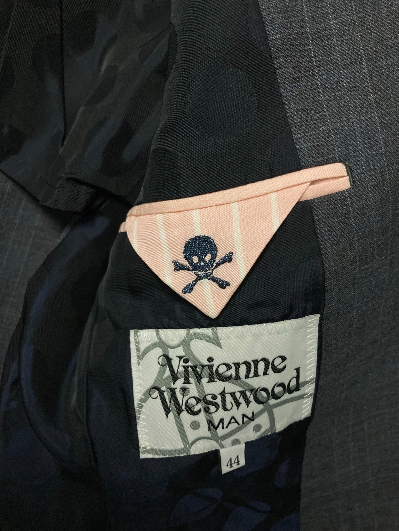 Vivienne Westwood man (ヴィヴィアン ウェストウッド マン) チェック2Bセットアップスーツ グレー サイズ:44